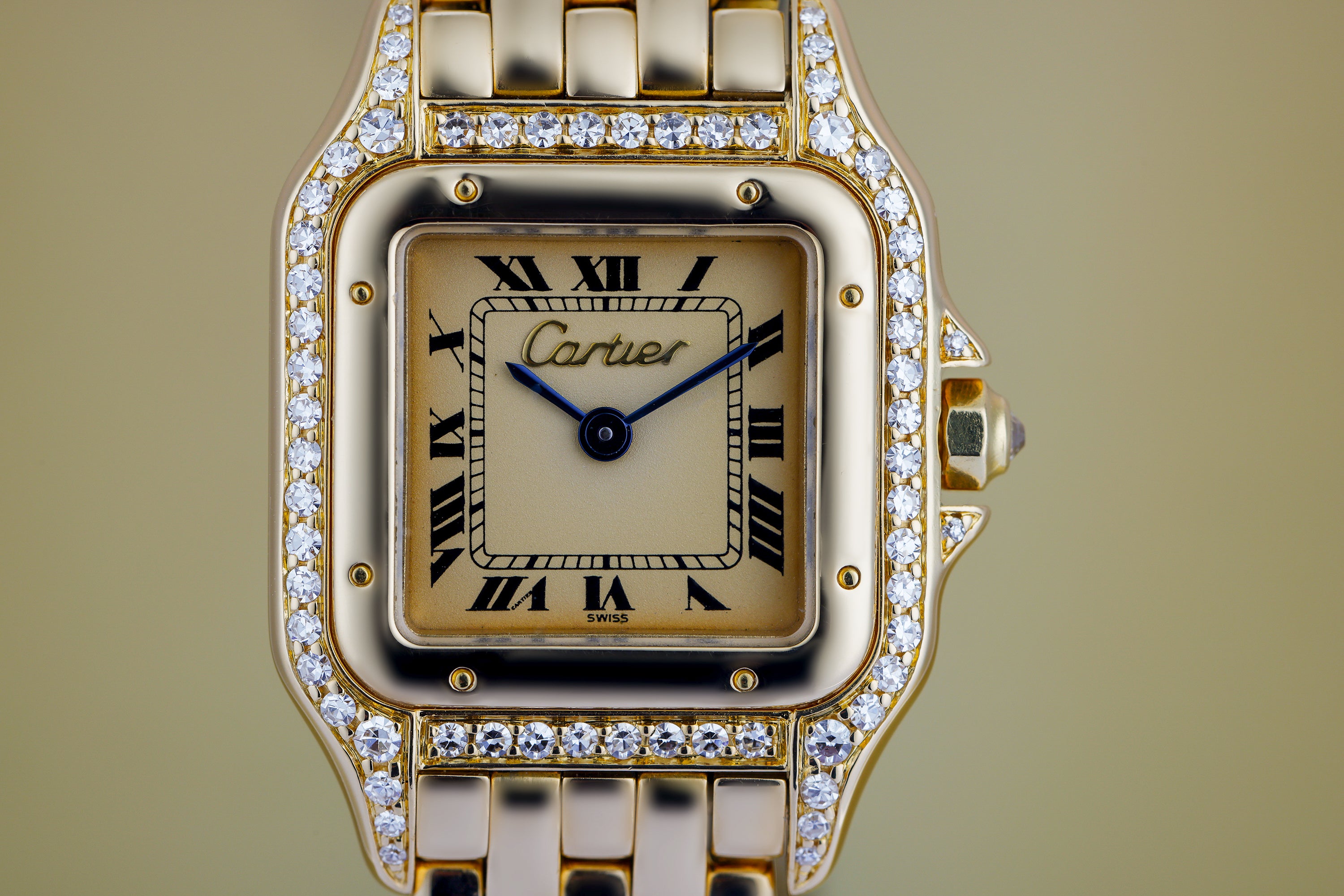 Cartier Panthère | REF. 86691 | Cream-Champagne Dial | Diamond Case & Shoulders | 22mm | 18k Yellow Gold