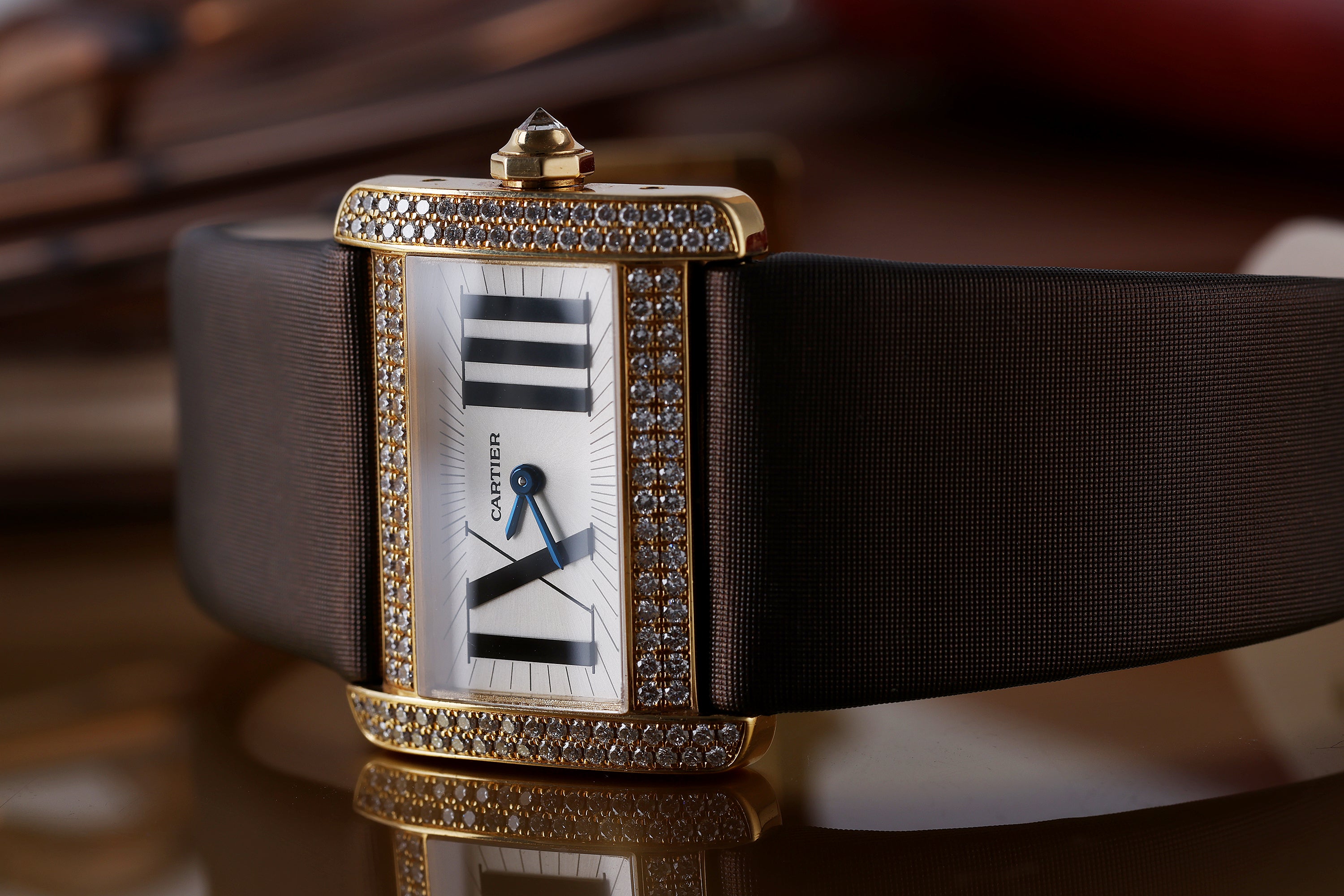 Cartier Tank Divan | REF. 2601 | Diamond Bezel | 18k Yellow Gold | 31.5mm | Circa 2000's