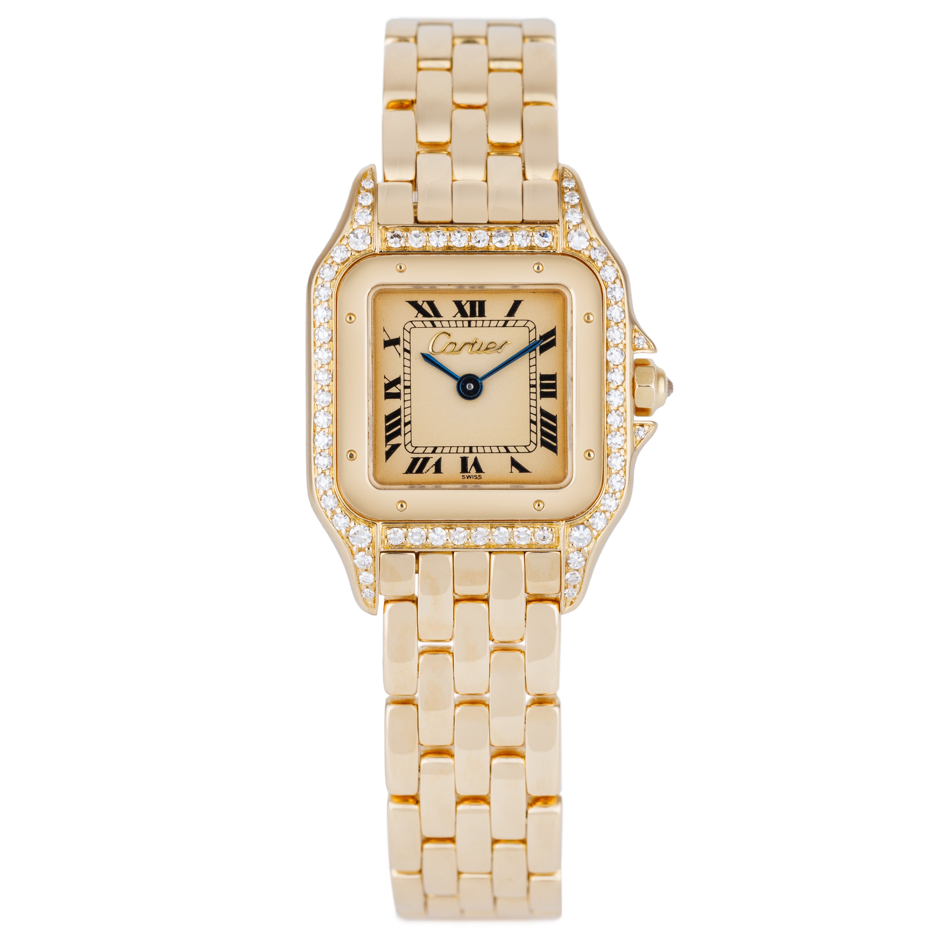 Cartier Panthère | REF. 86691 | Cream-Champagne Dial | Diamond Case & Shoulders | 22mm | 18k Yellow Gold