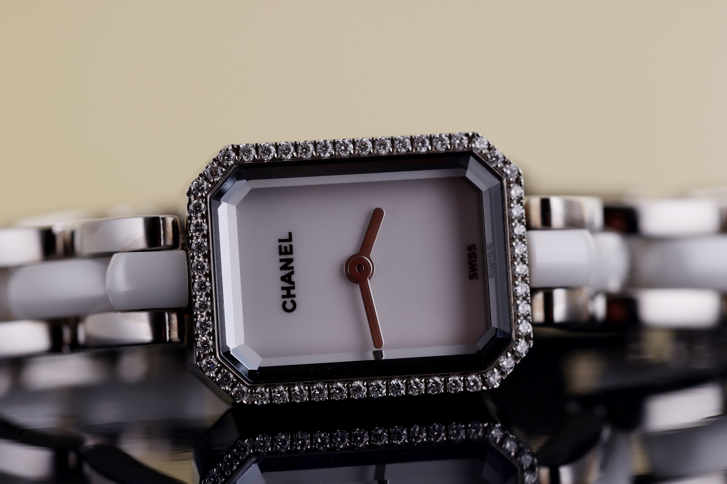 Chanel Première Watch | REF. H2132 | White Ceramic & Steel | Diamond Bezel | 15mm