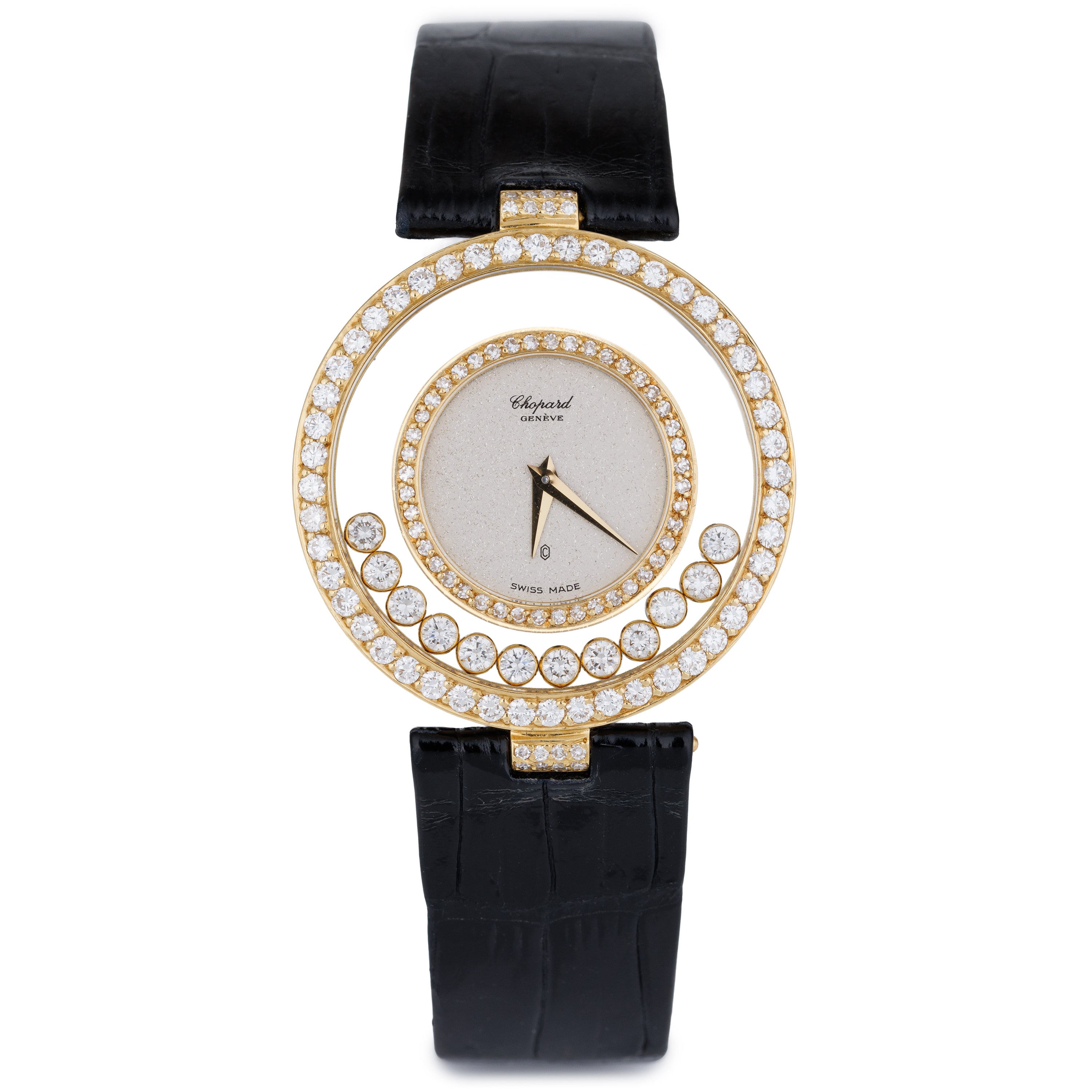 Chopard Happy Diamonds | REF. 2647 | 12 Floating Diamonds | Diamond Bezel | 18k Yellow Gold | 32mm