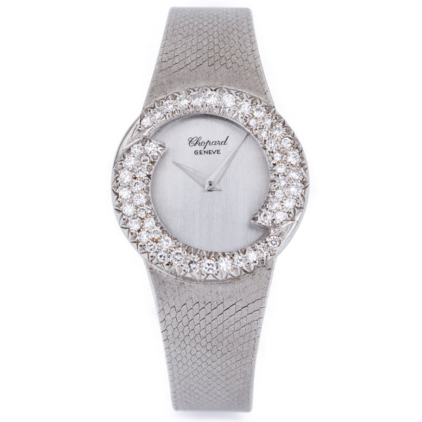 Chopard Diamond 'Swirl' Ladies Vintage Wristwatch | 18k White Gold | 26mm | Circa 1970's