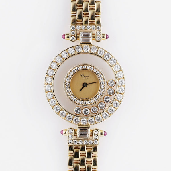 Chopard Happy Diamonds Ladies Watch | REF. 20/4846-21 or 4118 | Brilliant Round & Baguette Diamonds | 18k Yellow Gold