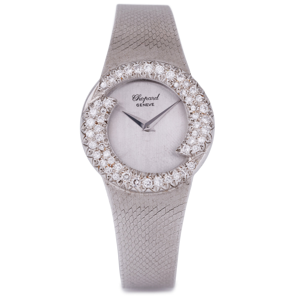 Chopard 1970's Ladies Vintage Wristwatch | Rare Diamond Bezel | 18k White Gold | Manual Wind | 26mm