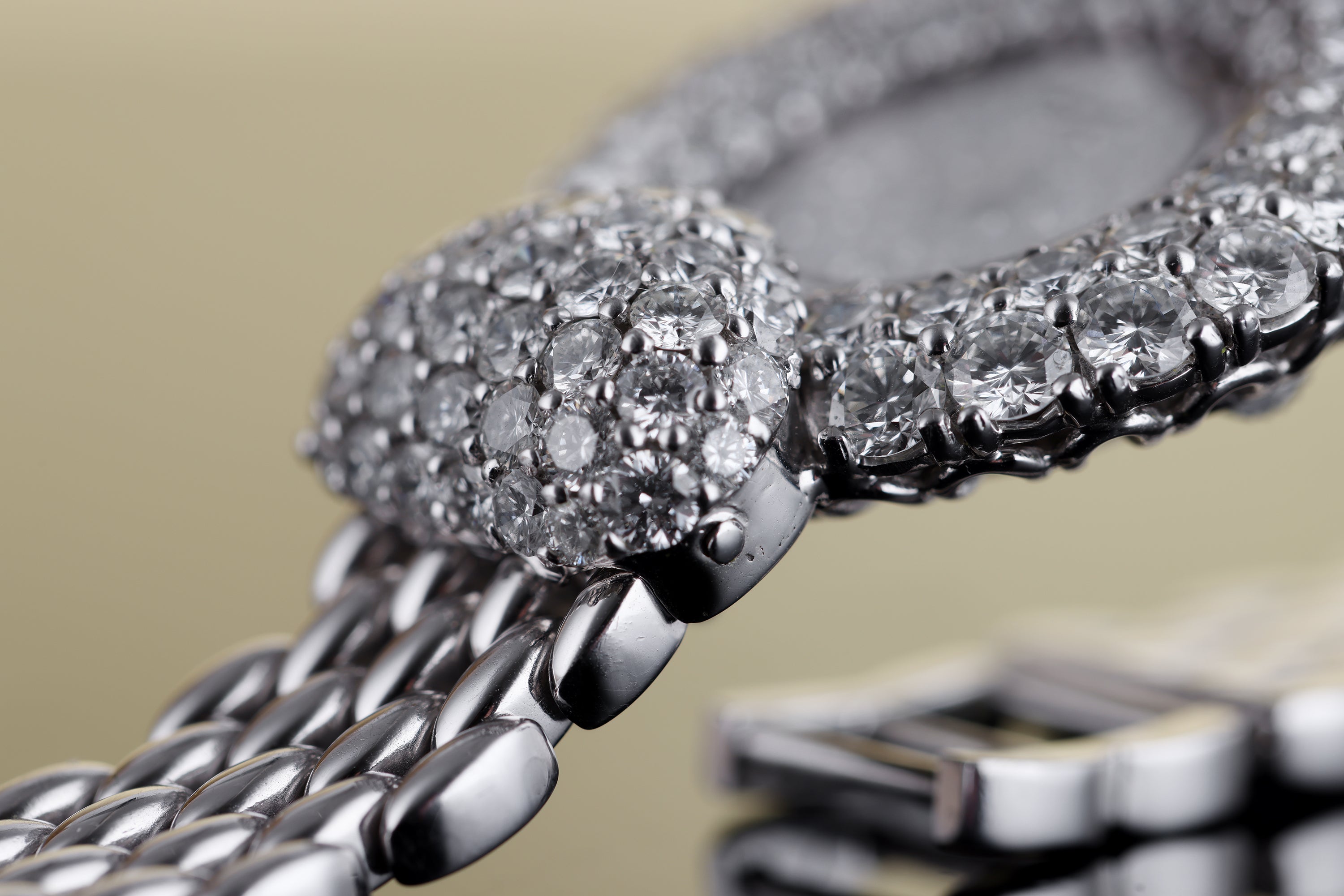 Chopard 1990's Ladies Watch | REF. 8501 | Pavé Diamond Dial, Bezel and Heart-Shaped lugs | 18k White Gold