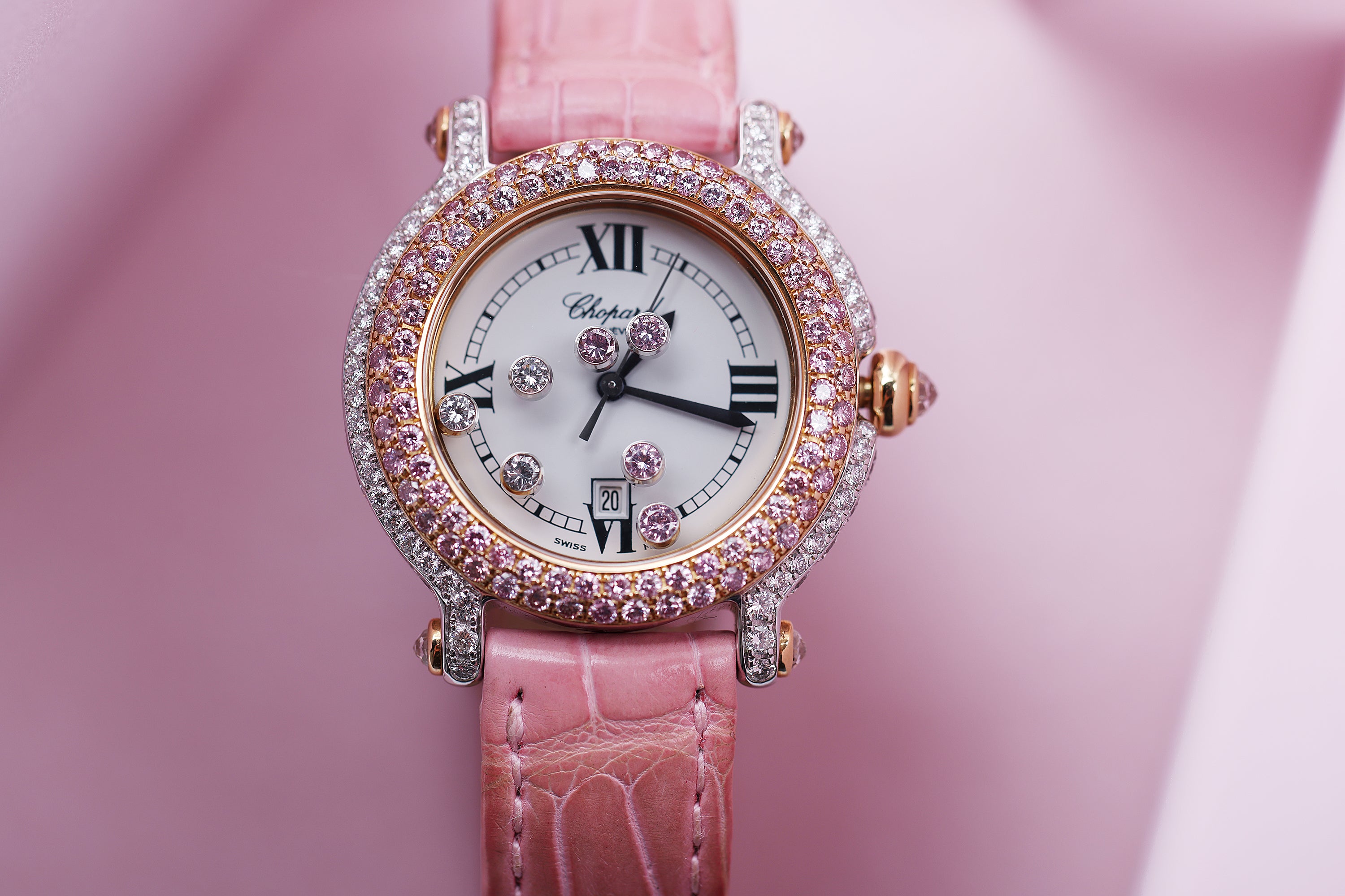 Chopard Happy Sport | REF. 4144 | Pink & White Diamonds | 18k White & Rose Gold