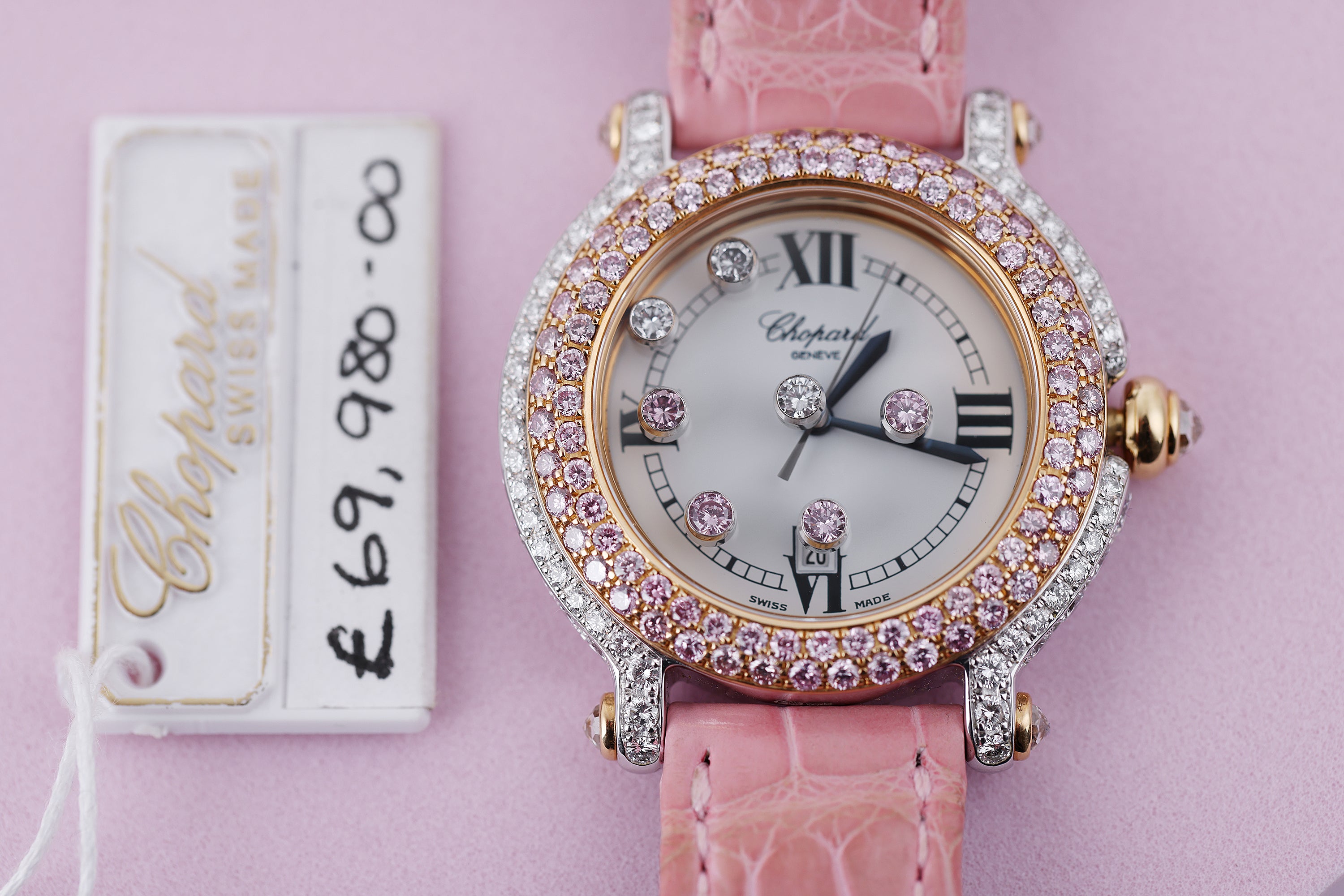 Chopard Happy Sport | REF. 4144 | Pink & White Diamonds | 18k White & Rose Gold