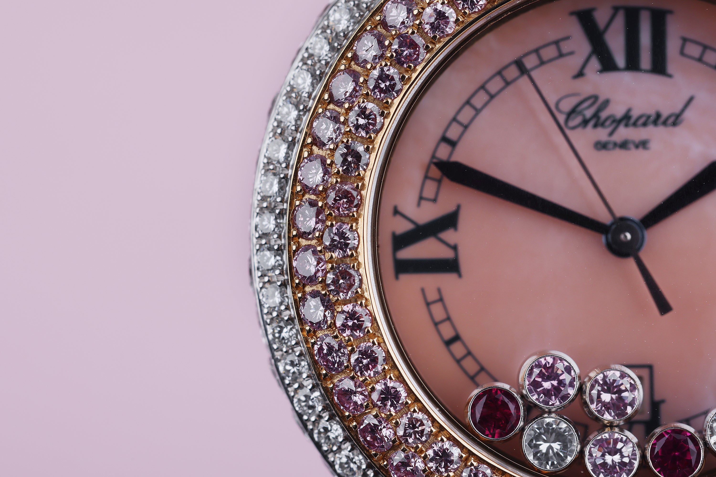 Chopard Happy Sport | REF. 27/6180/401 | Pink Mother of Pearl Dial | Pink & White Diamonds | 32mm | 18k White & Rose Gold
