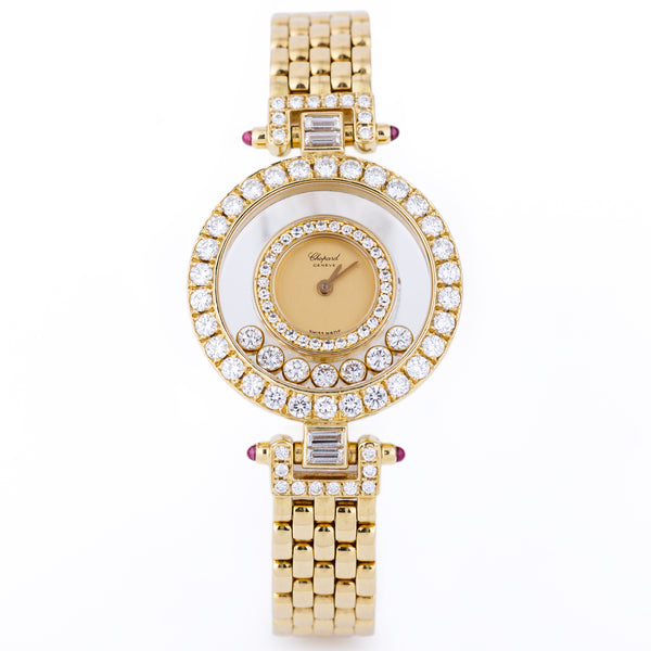 Chopard Happy Diamonds Ladies Watch | REF. 20/4846-21 or 4118 | Brilliant Round & Baguette Diamonds | 18k Yellow Gold