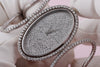 Montre Royale Bracelet Bangle Watch | Pave Diamond Dial | Diamond Bezel & Bangle | Oval Case | 18k White Gold | 48mm | 1970's