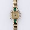 Chopard Vintage Lady's Wristwatch | REF. 5151 | Diamond's & Emerald's | Circa 1980s | Champagne Dial | 17.5mm | 18k Yellow Gold