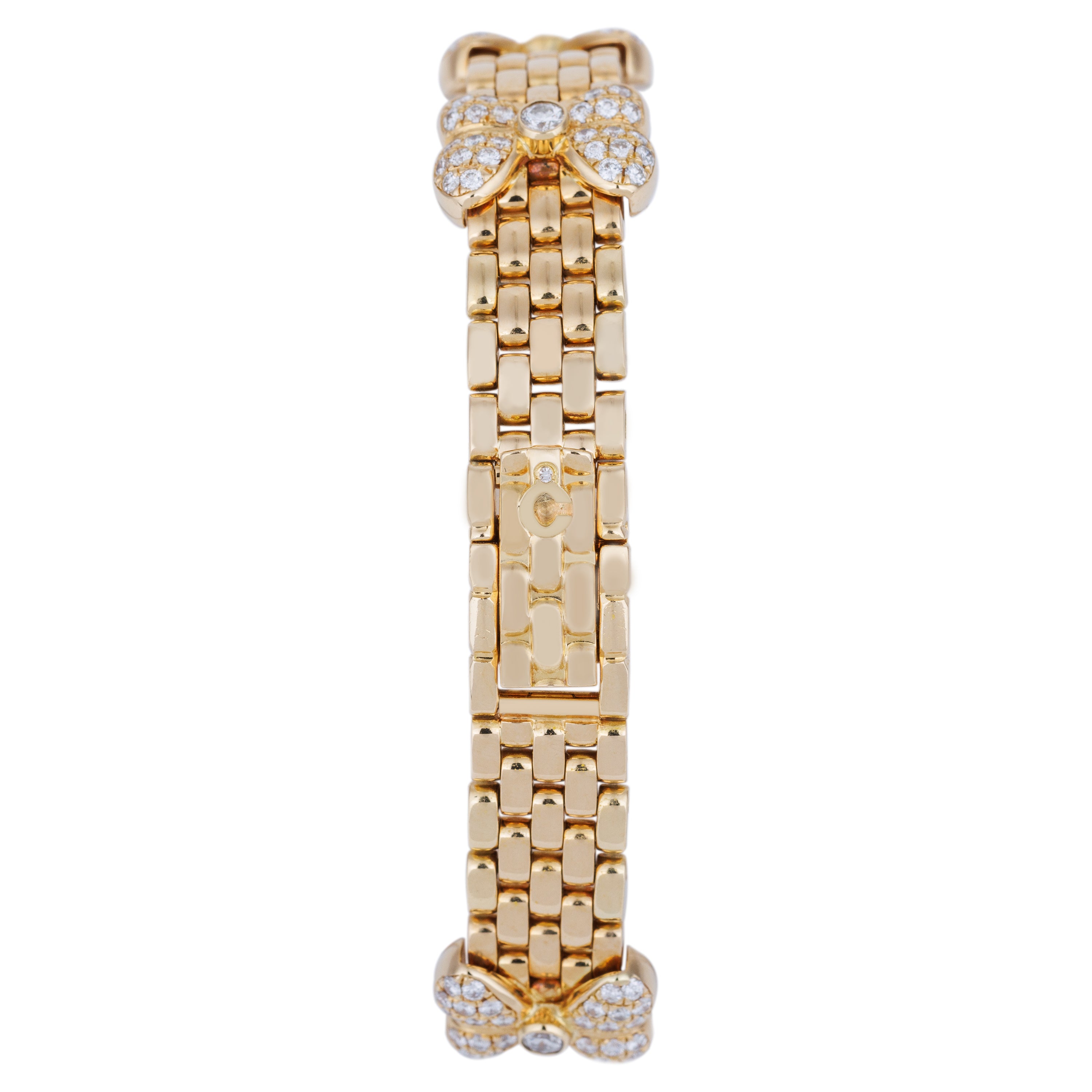 Chopard Ladies Watch | Heart-Shaped Mother of Pearl Bezel | REF. 538 1 | Pave Diamond Dial & Bow Bracelet | 18k Yellow Gold | 25mm | 1990's