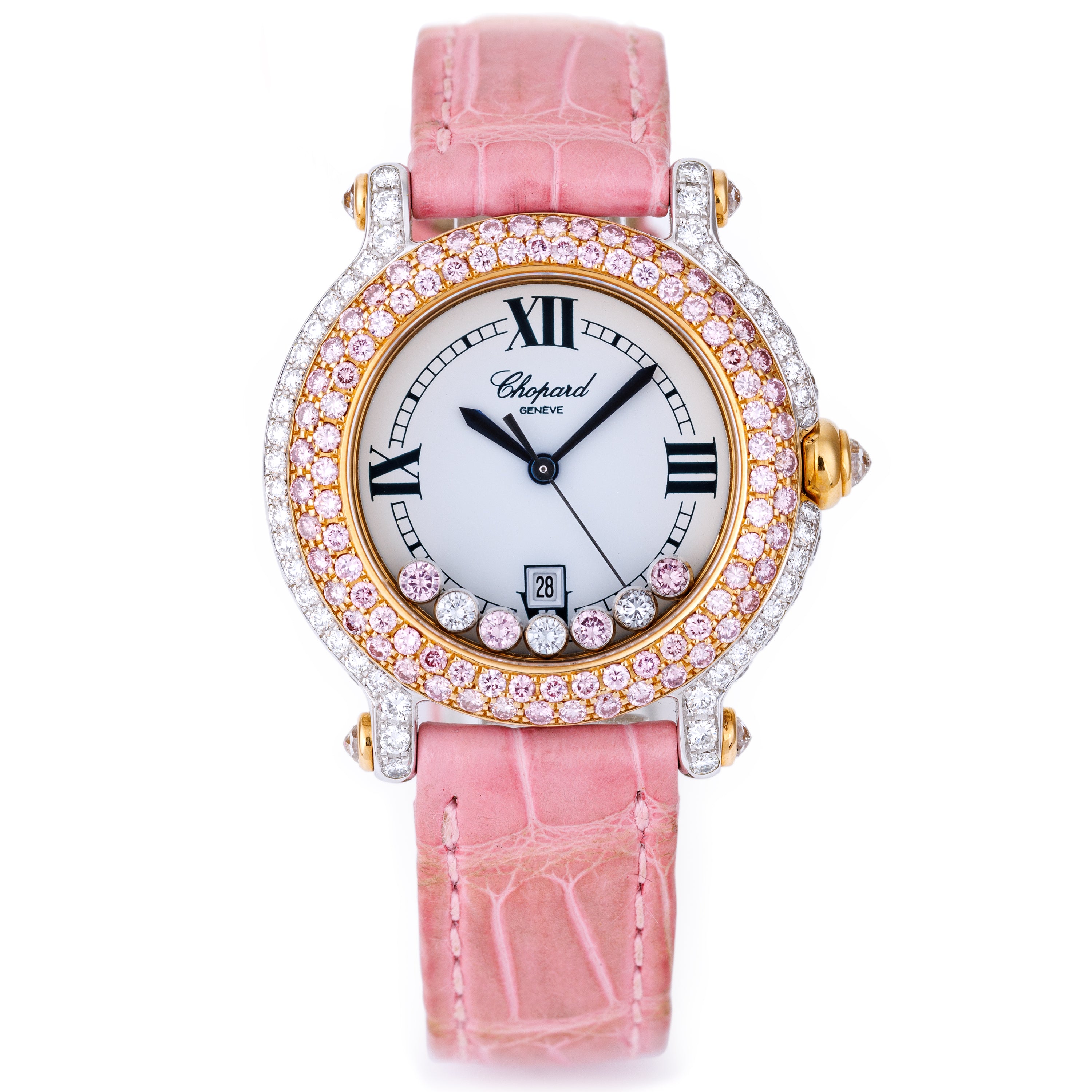 Chopard Happy Sport | REF. 4144 | Pink & White Diamonds | 18k White & Rose Gold