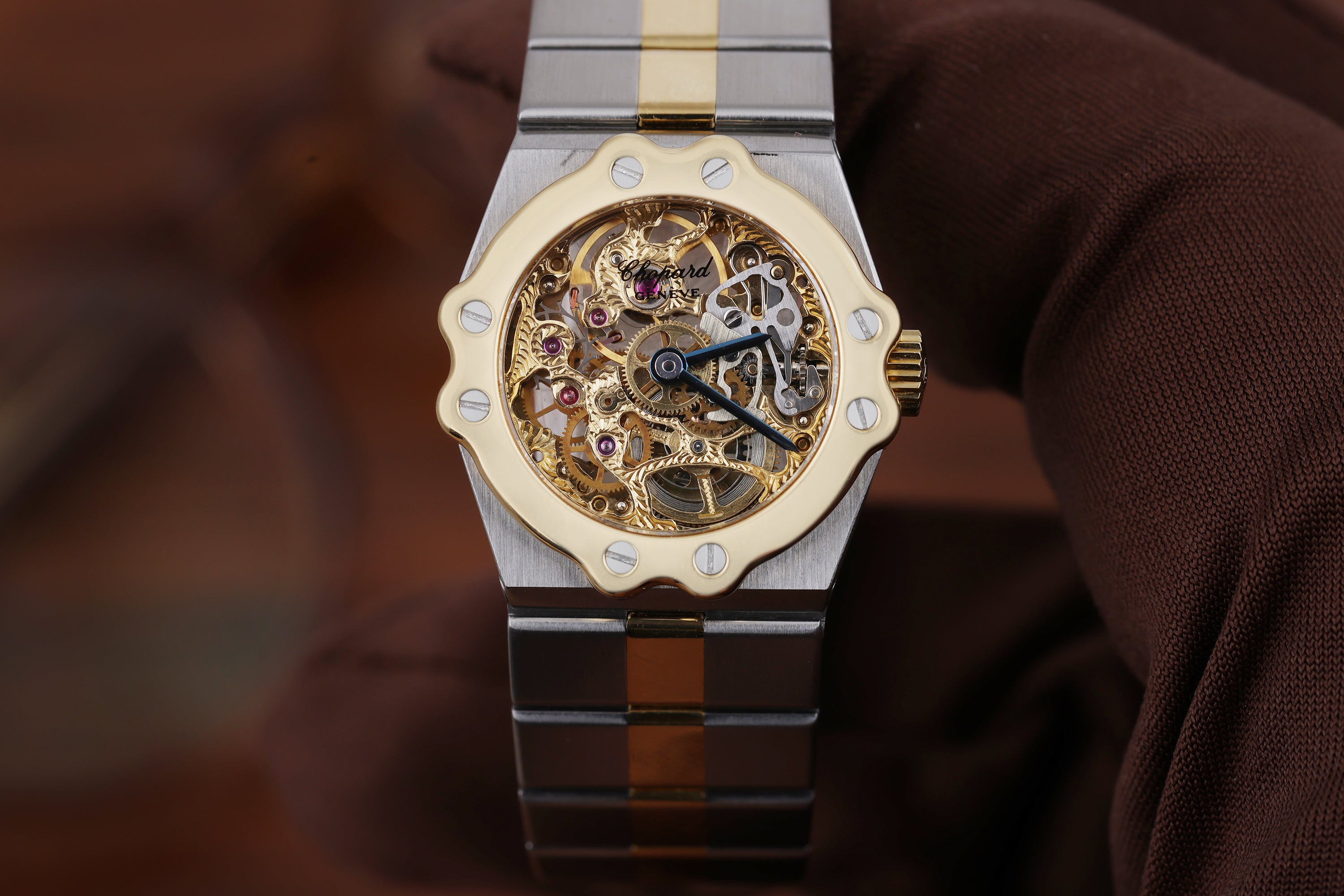 Rare Chopard St Moritz "Skeleton" | REF. 258024-4007 | Manual Wind | 24mm | Stainless Steel & 18k Yellow Gold | 1980's