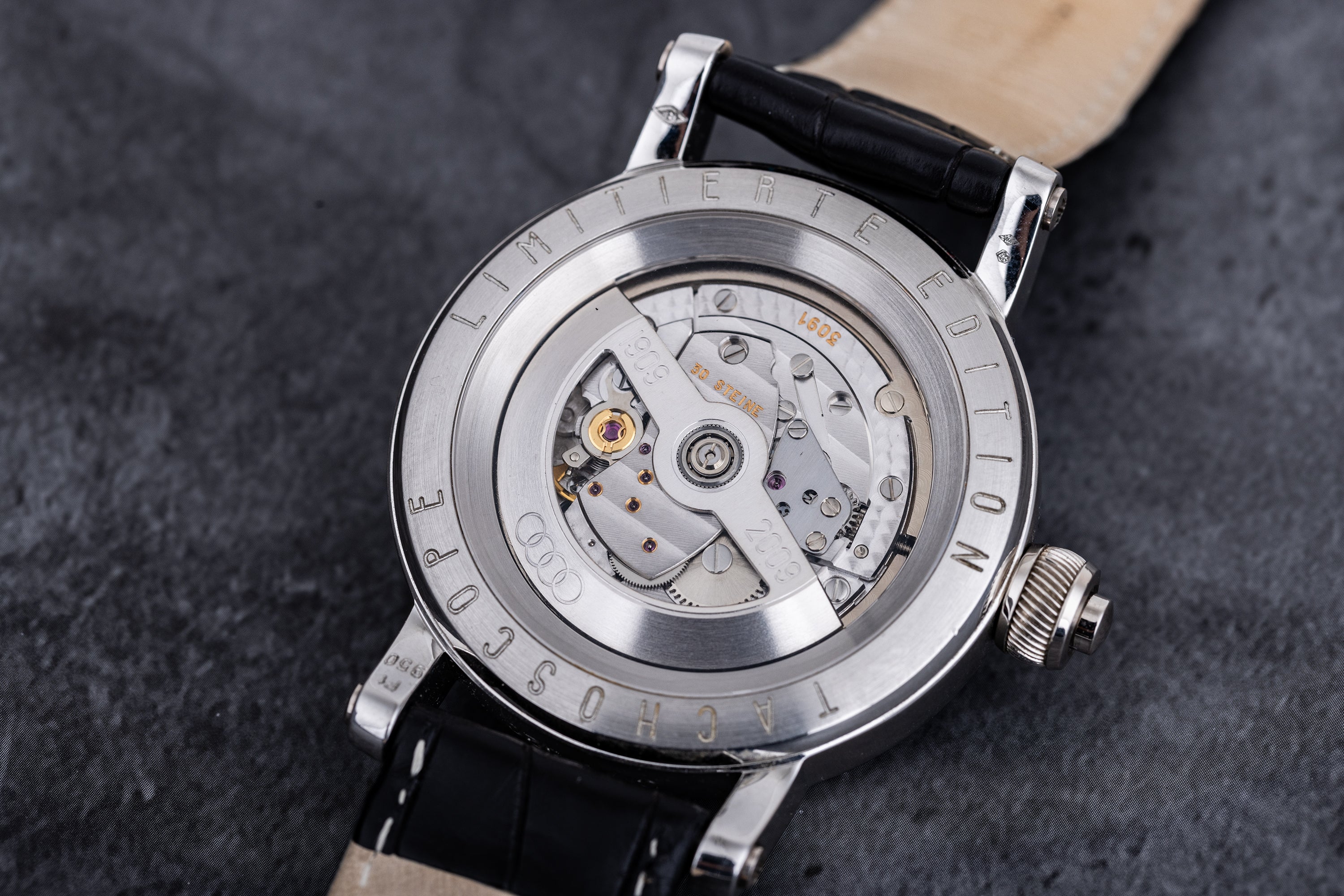 Chronoswiss Tachoscope | Audi 100 Years Anniversary Watch, Limited 100 Pieces | REF. CHA 1520 | Enamel Dial | Platinum