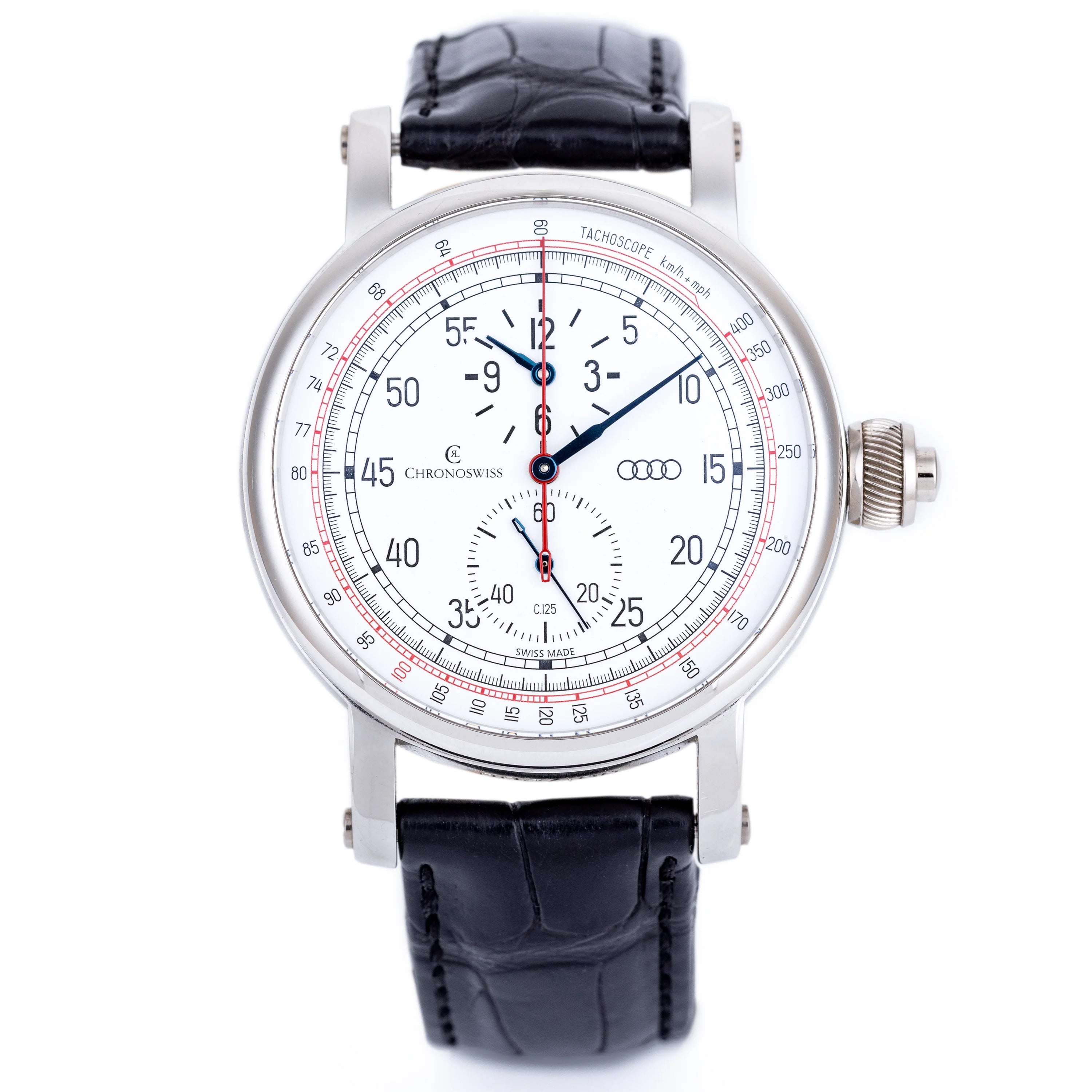 Chronoswiss Tachoscope | Audi 100 Years Anniversary Watch, Limited 100 Pieces | REF. CHA 1520 | Enamel Dial | Platinum
