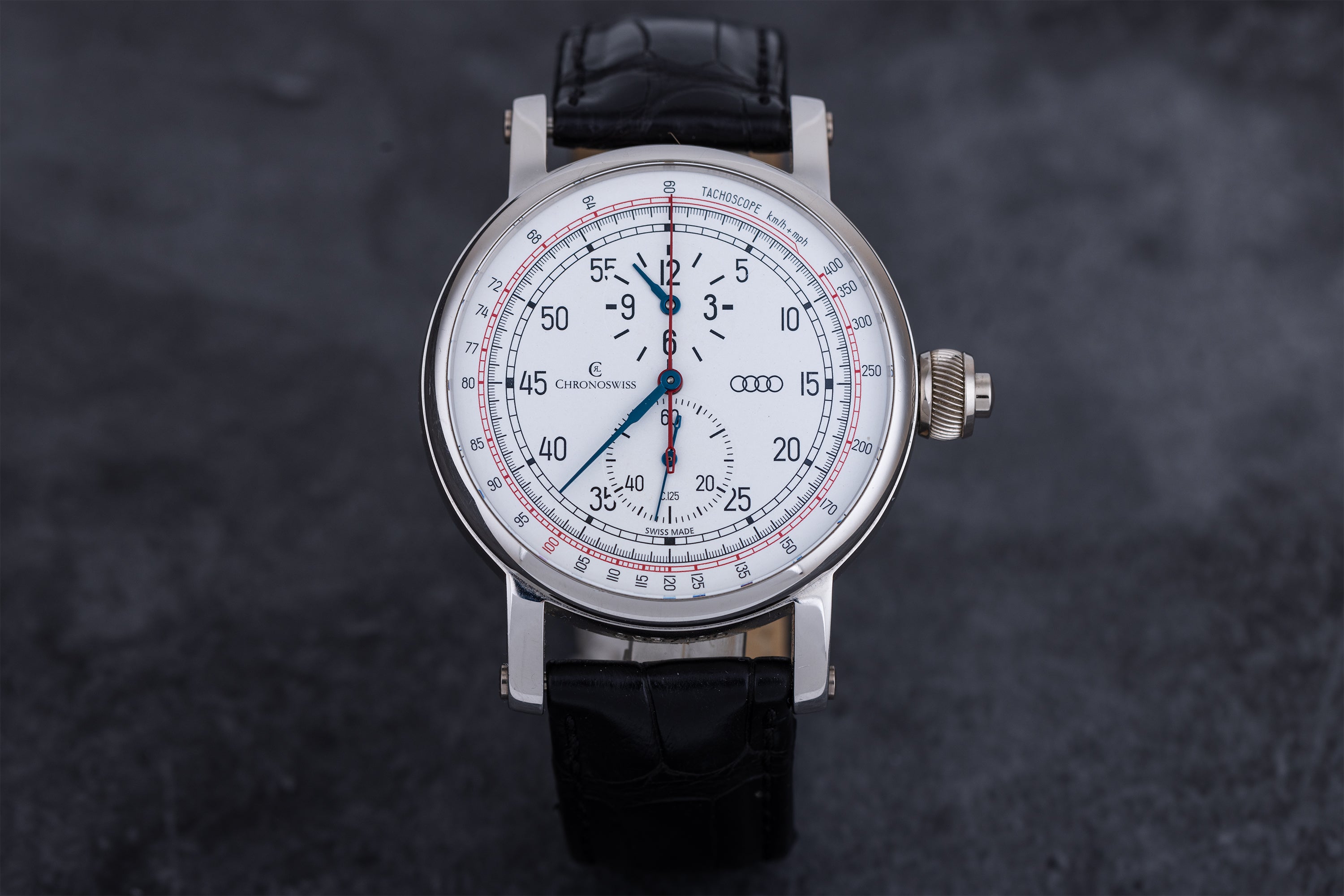Chronoswiss Tachoscope | Audi 100 Years Anniversary Watch, Limited 100 Pieces | REF. CHA 1520 | Enamel Dial | Platinum