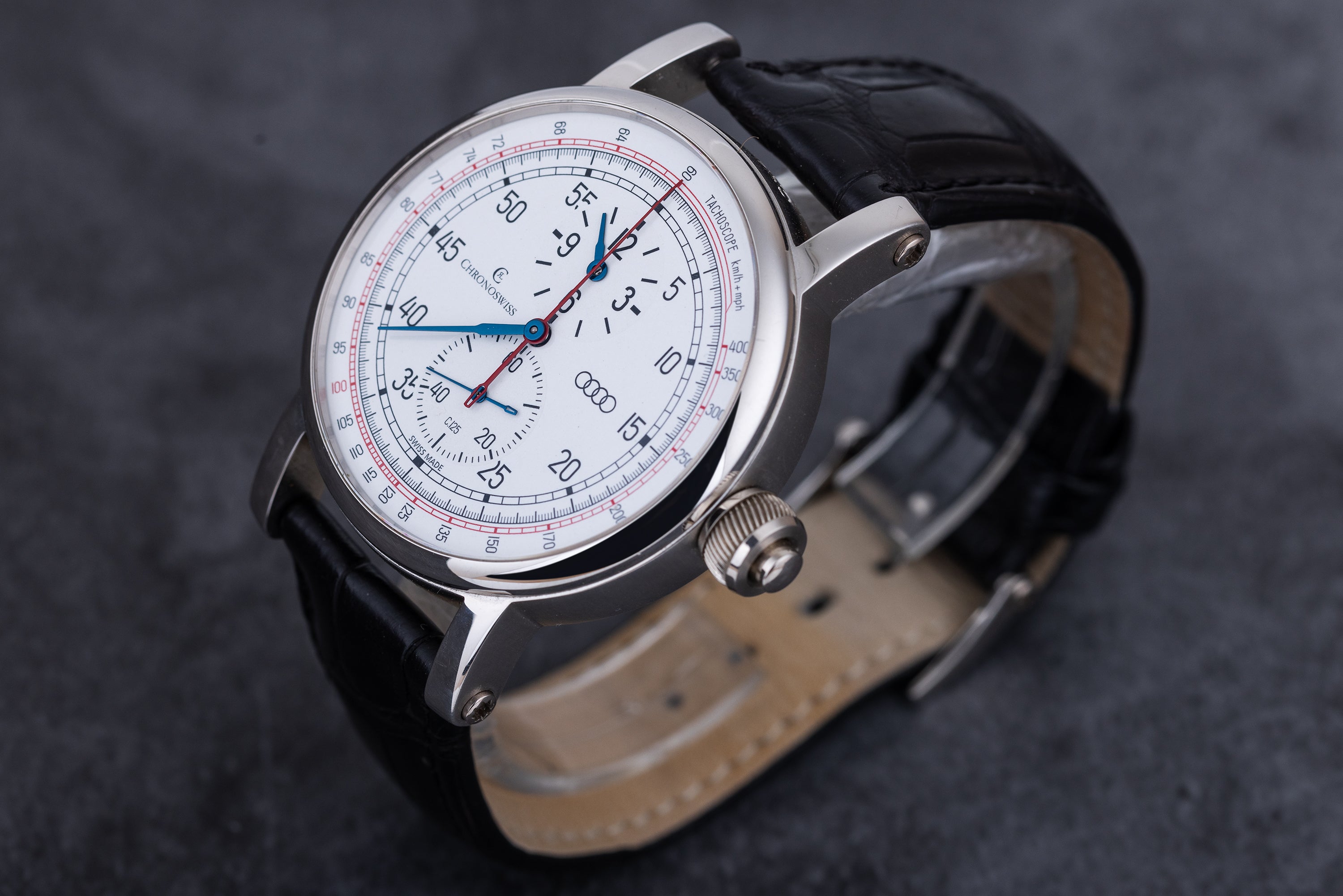 Chronoswiss Tachoscope | Audi 100 Years Anniversary Watch, Limited 100 Pieces | REF. CHA 1520 | Enamel Dial | Platinum