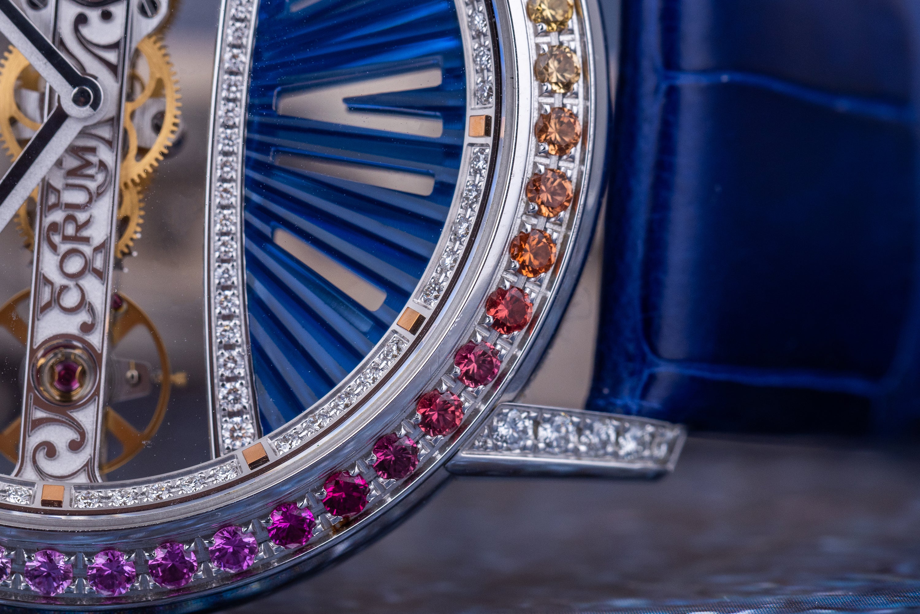 Corum Golden Bridge 39 | REF. B113/03852 | 18k White Gold | Diamond & Rainbow Bezel