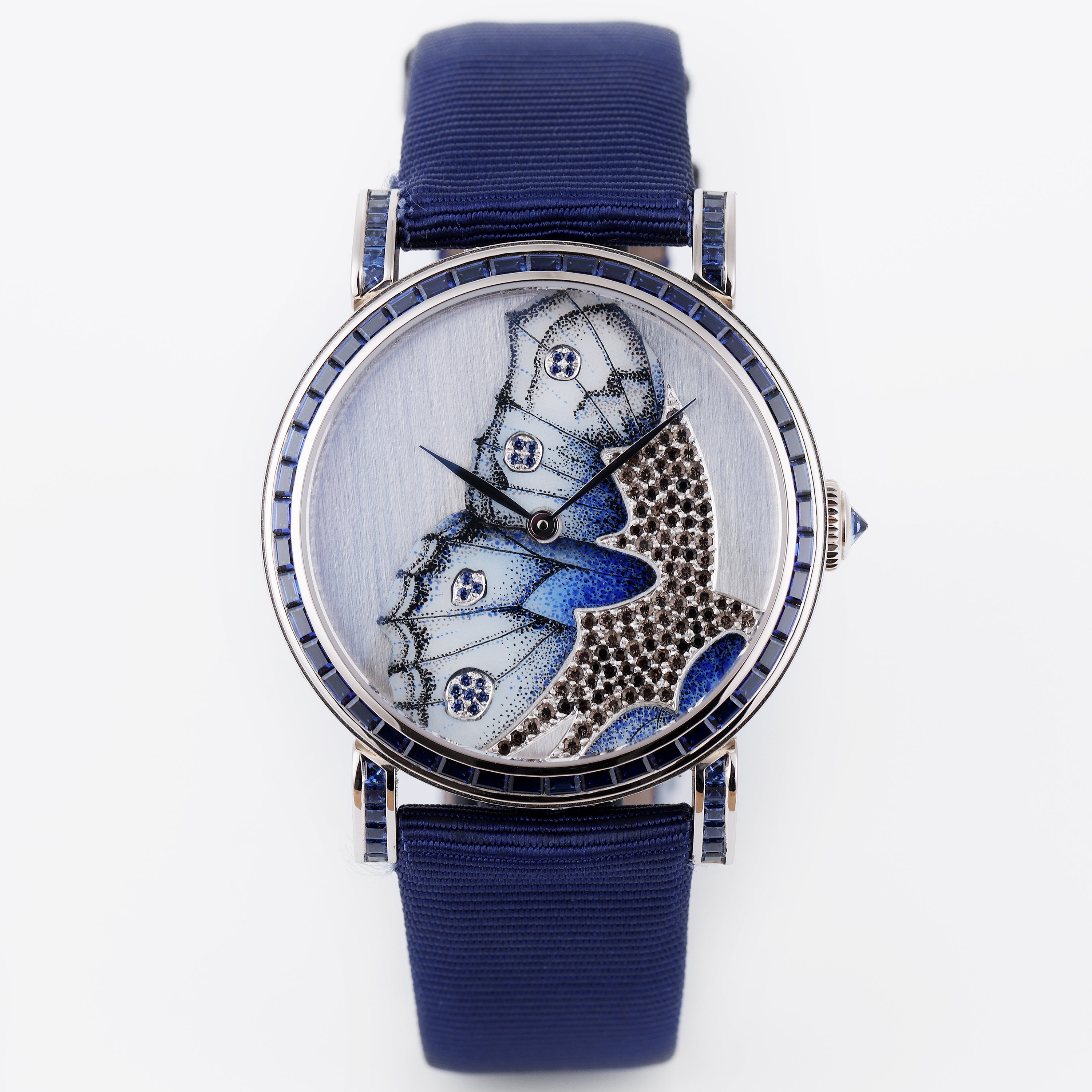 DeLaneau | Rondo 36 Blue Butterfly Wing | REF. RON36123 WG PAP02 | Piece Unique | 18k White Gold | Box & Papers | RRP £85,900