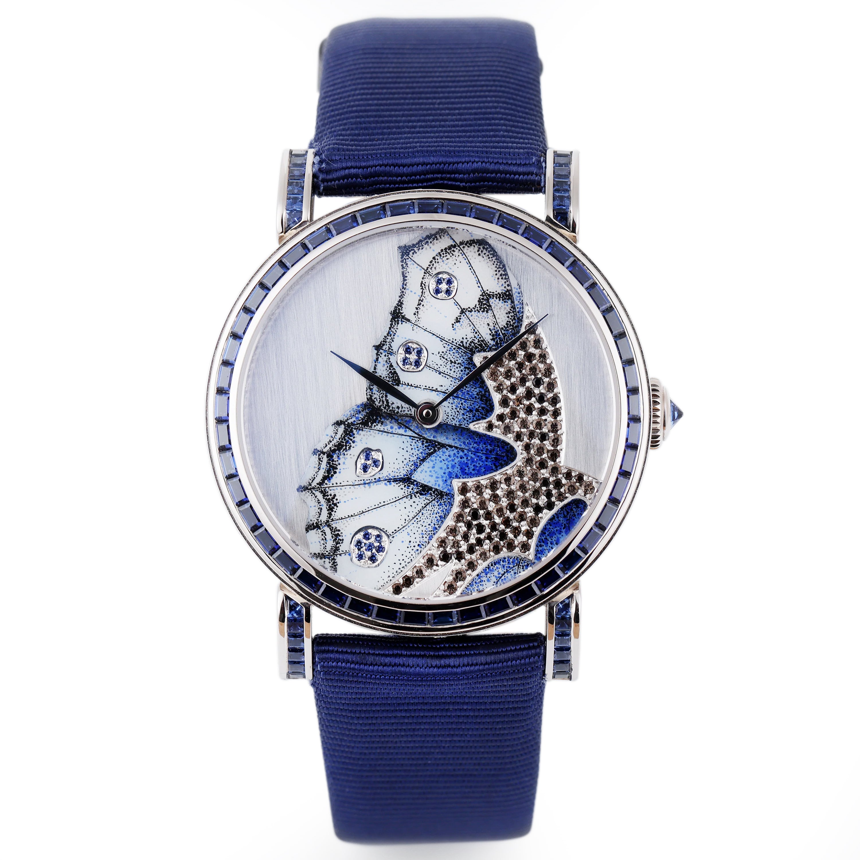 DeLaneau | Rondo 36 Blue Butterfly Wing | REF. RON36123 WG PAP02 | Piece Unique | 18k White Gold | Box & Papers | RRP £85,900