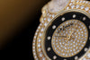 DeLaneau Triple Dial Triple Timezone Wristwatch | Pavé Diamond Dial, Bezel & Bracelet | 33mm | 18k Yellow Gold | Quartz