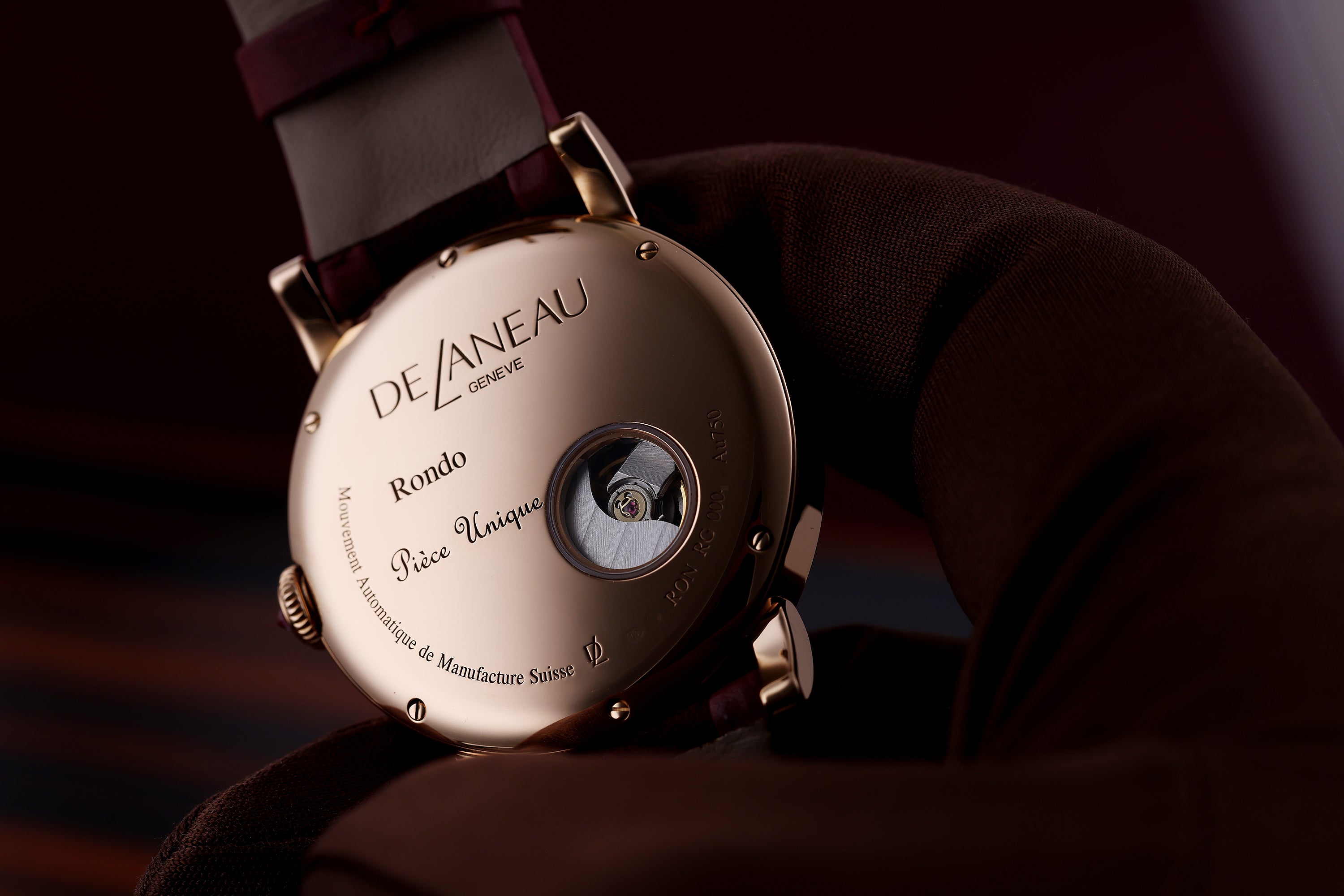 DeLaneau | Rondo 36 Crazy Lace Agate | REF. RON36005 RG PIE09 | Piece Unique | 18k Rose Gold | Box & Papers | RRP £33,520