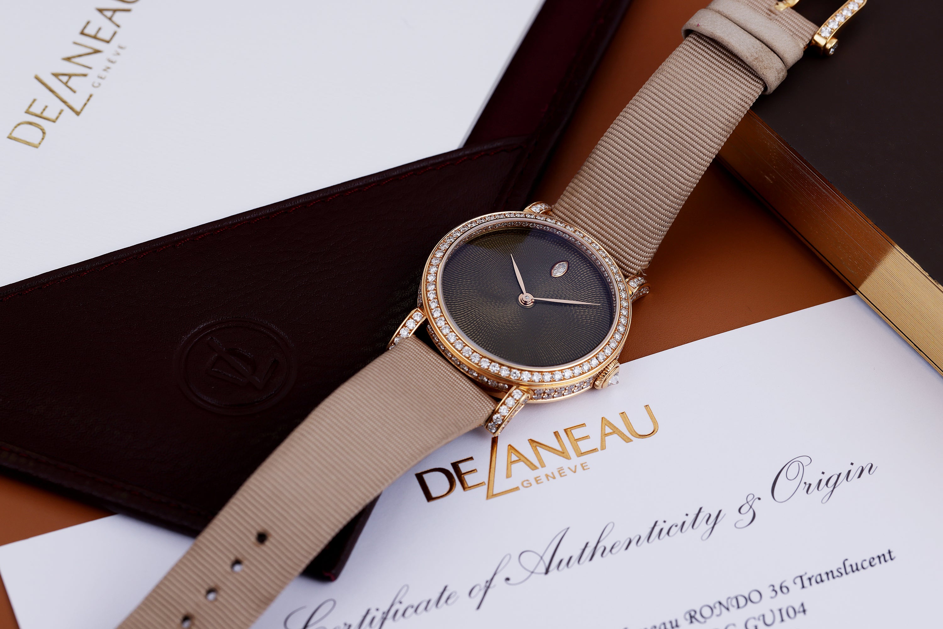 DeLaneau | Rondo 36 Translucent | REF. RON36105 RG GUI04 | Piece Unique | 18k Rose Gold | Box & Papers | RRP £45,300