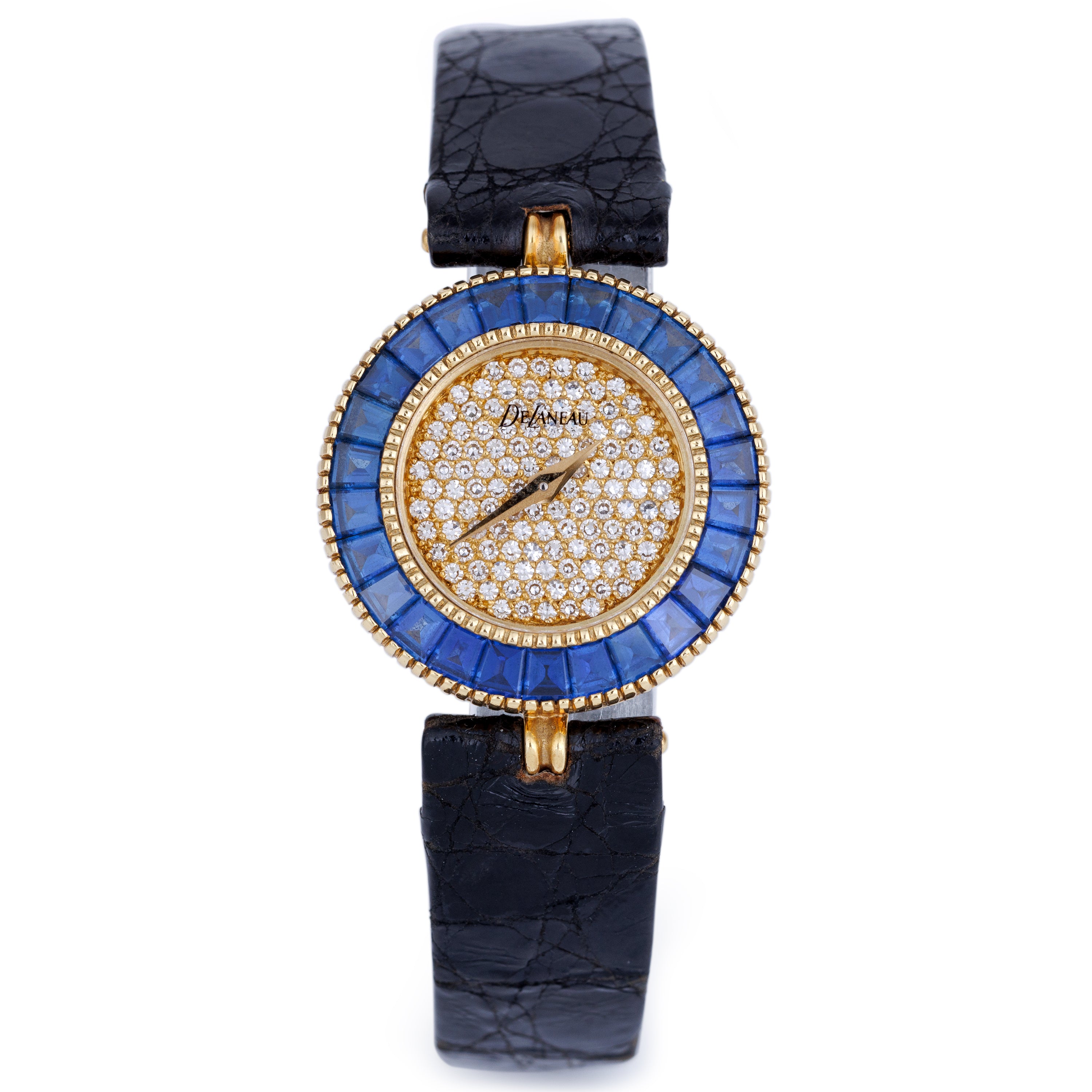DeLaneau 1980s Vintage Ladies Watch Retailed by Kutchinsky | Pavé Diamond Dial | Sapphire Bezel | 24mm | 1990s