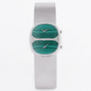 Chopard Dual Time Watch | Malachite Dial | Diamond Dial & Bezel | REF. 2104 1 | 18k White Gold | 30.5mm 1980's