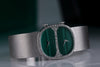 Chopard Dual Time Watch | Malachite Dial | Diamond Dial & Bezel | REF. 2104 1 | 18k White Gold | 30.5mm 1980's