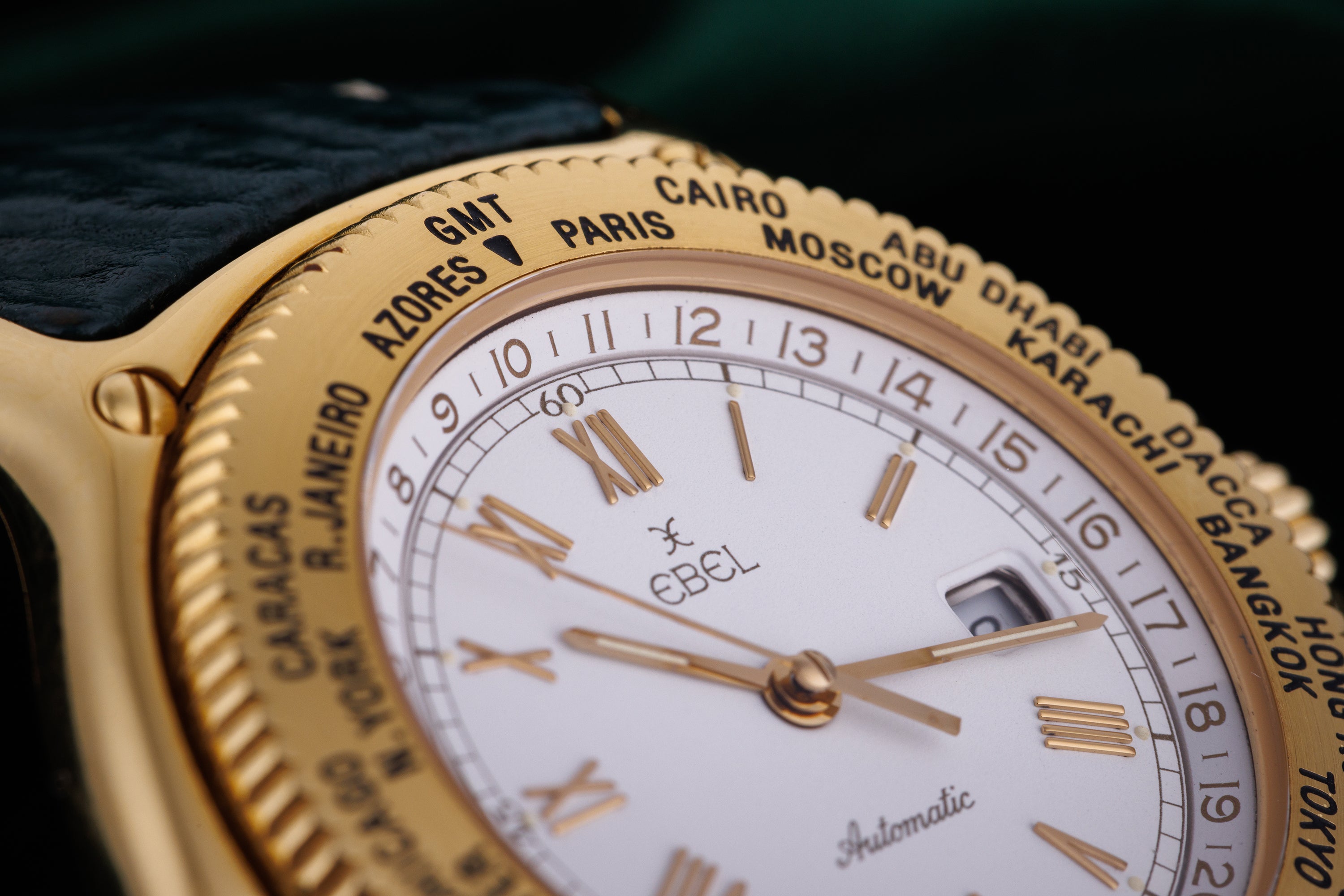 New Old Stock: Ebel Voyager World Time | REF. 8124913 | White Dial | Automatic | 18k Yellow Gold | 38mm | 1990's
