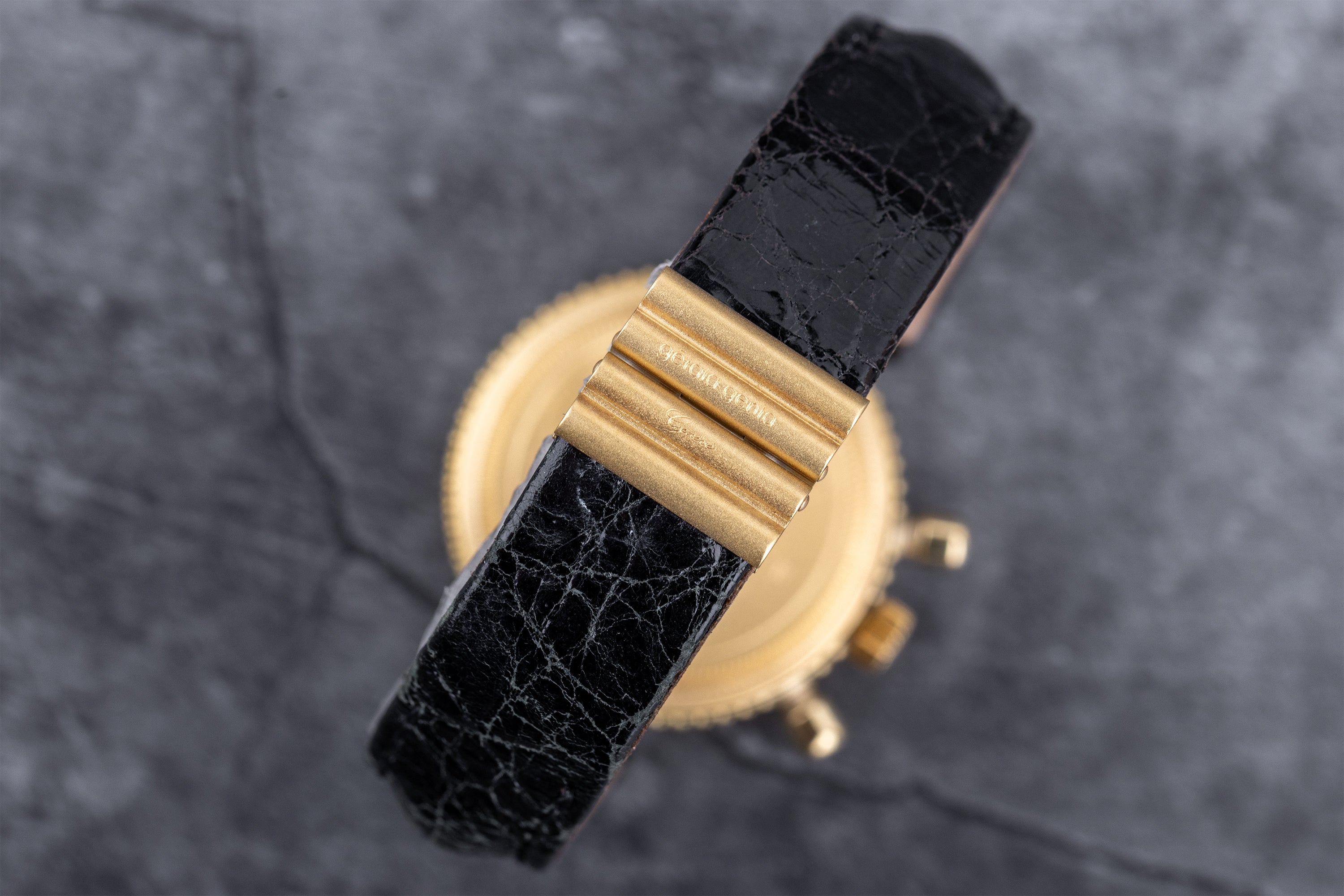 Gerald Genta Gefica | REF. G 3080.7 | Snowflake Obsidian Dial | 1980s | 18k Yellow Gold | 33.5mm