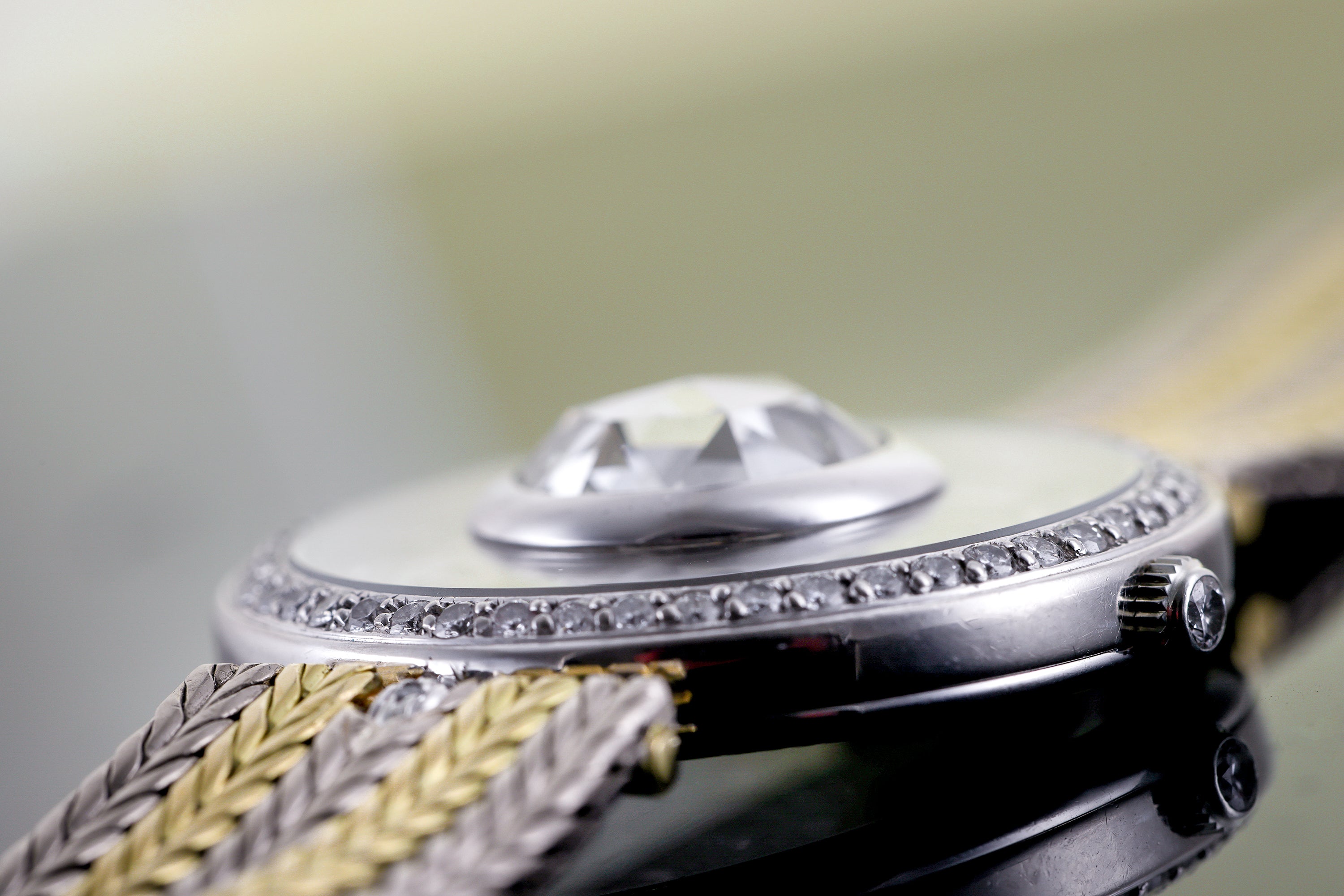 Gerald Genta Skeleton & Diamond Wristwatch | REF. G2297 | 18k White & Yellow Gold | Manual Wind | 32mm | 1990's