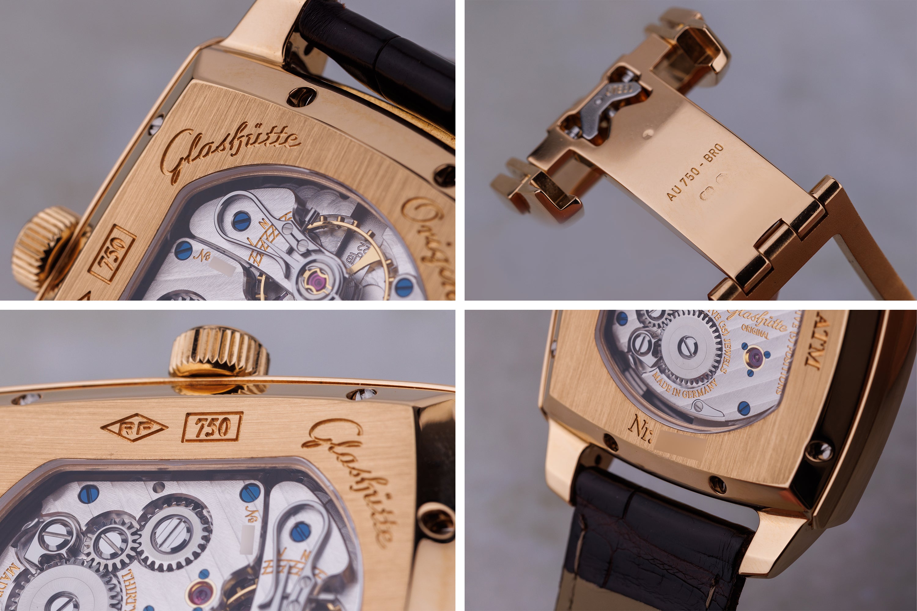 Glashütte Original Senator Karrée Panorama Date | REF. 1-22-02-51-51-05 | 18K Rose Gold | Manual Wind | 36.5mm | Box & Papers | 2014