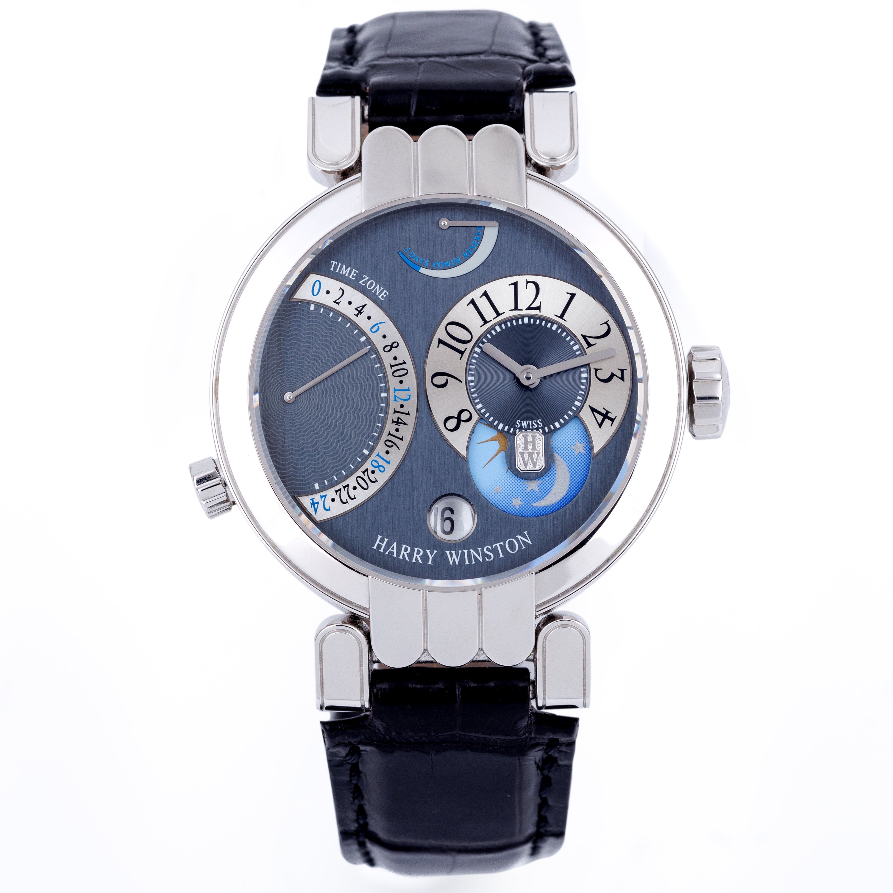 Harry Winston Premier Excenter Timezone | REF. 200-MMTZ39W | No. 1 in Series | 39mm | 18k White Gold | Box & Papers