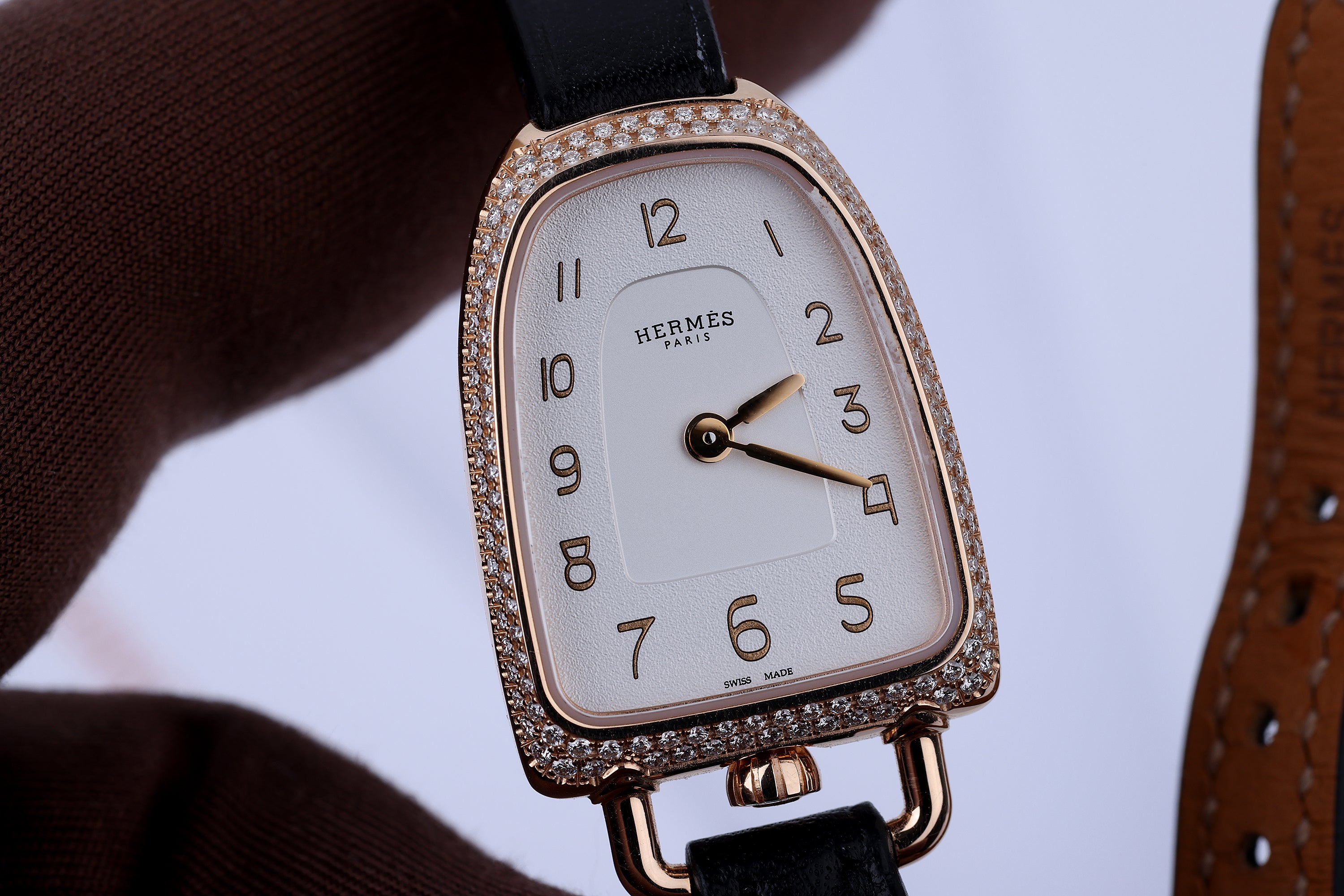 Hermes Ladies Watch | Galop d'Hermès | REF. GA1.171 | 18k Rose Gold | Diamond Bezel | Box & Papers | 2023