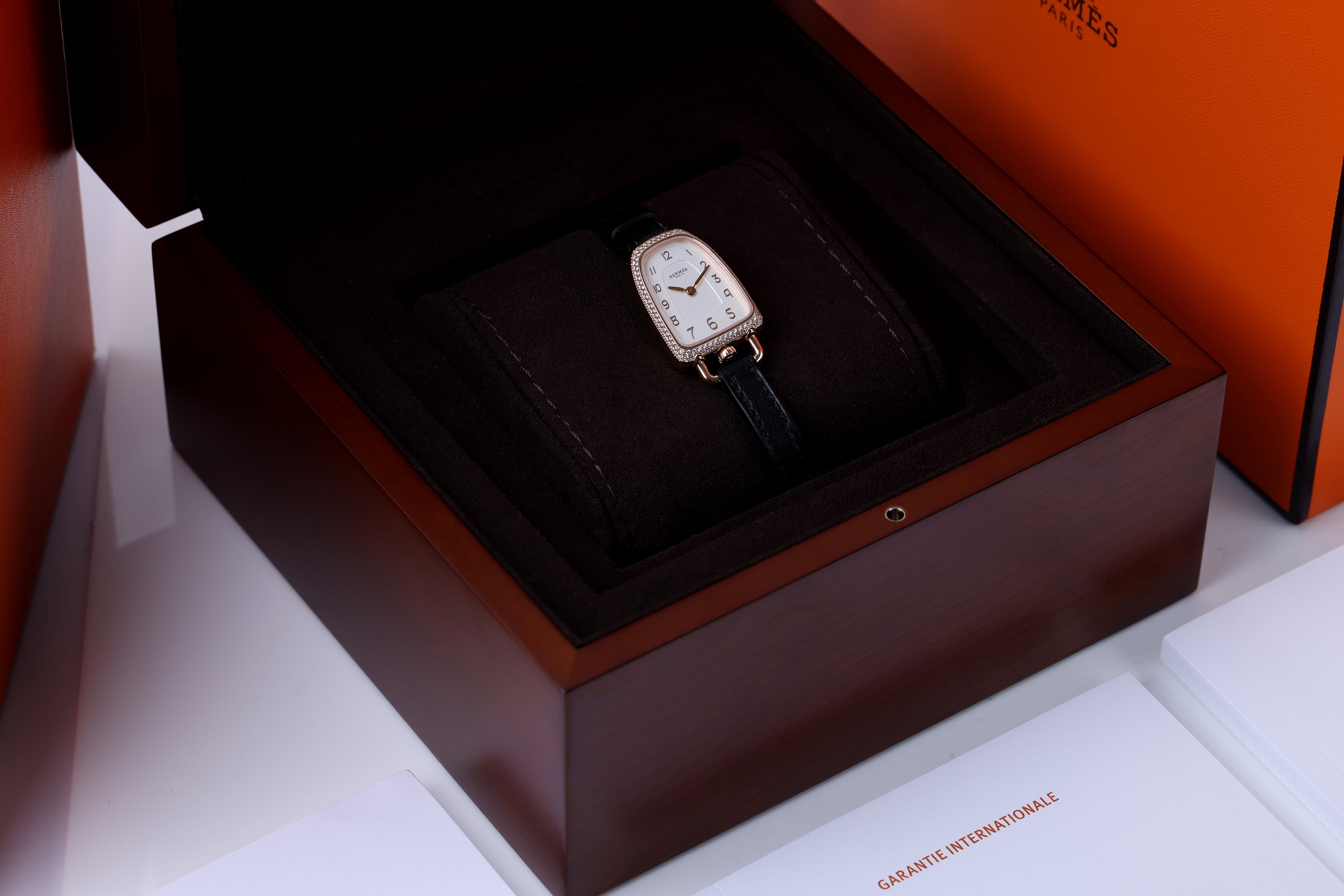 Hermes Ladies Watch | Galop d'Hermès | REF. GA1.171 | 18k Rose Gold | Diamond Bezel | Box & Papers | 2023