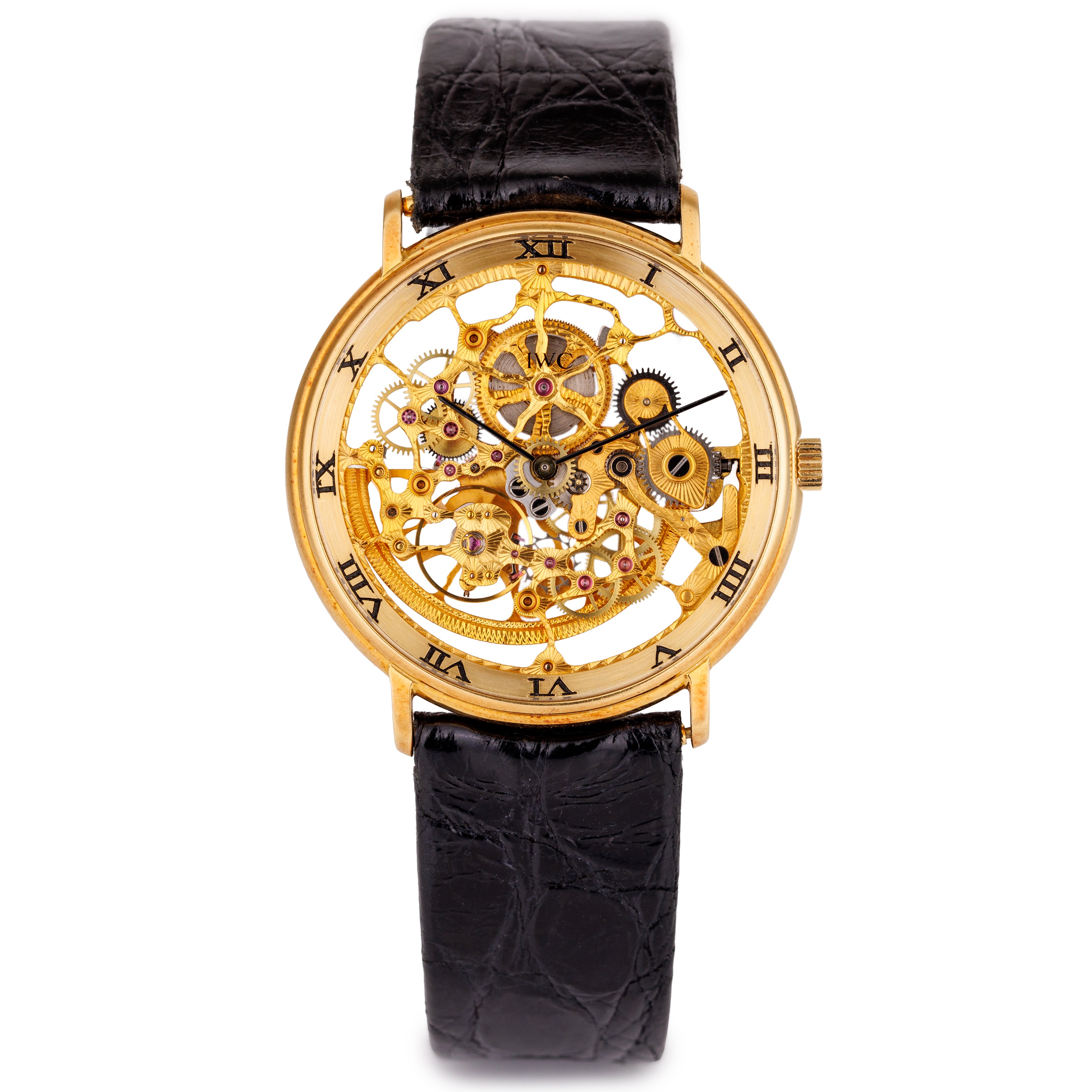 IWC Skeleton | REF. 2701 | 18k Yellow Gold | 34mm | Automatic | Box & Papers | 1980's
