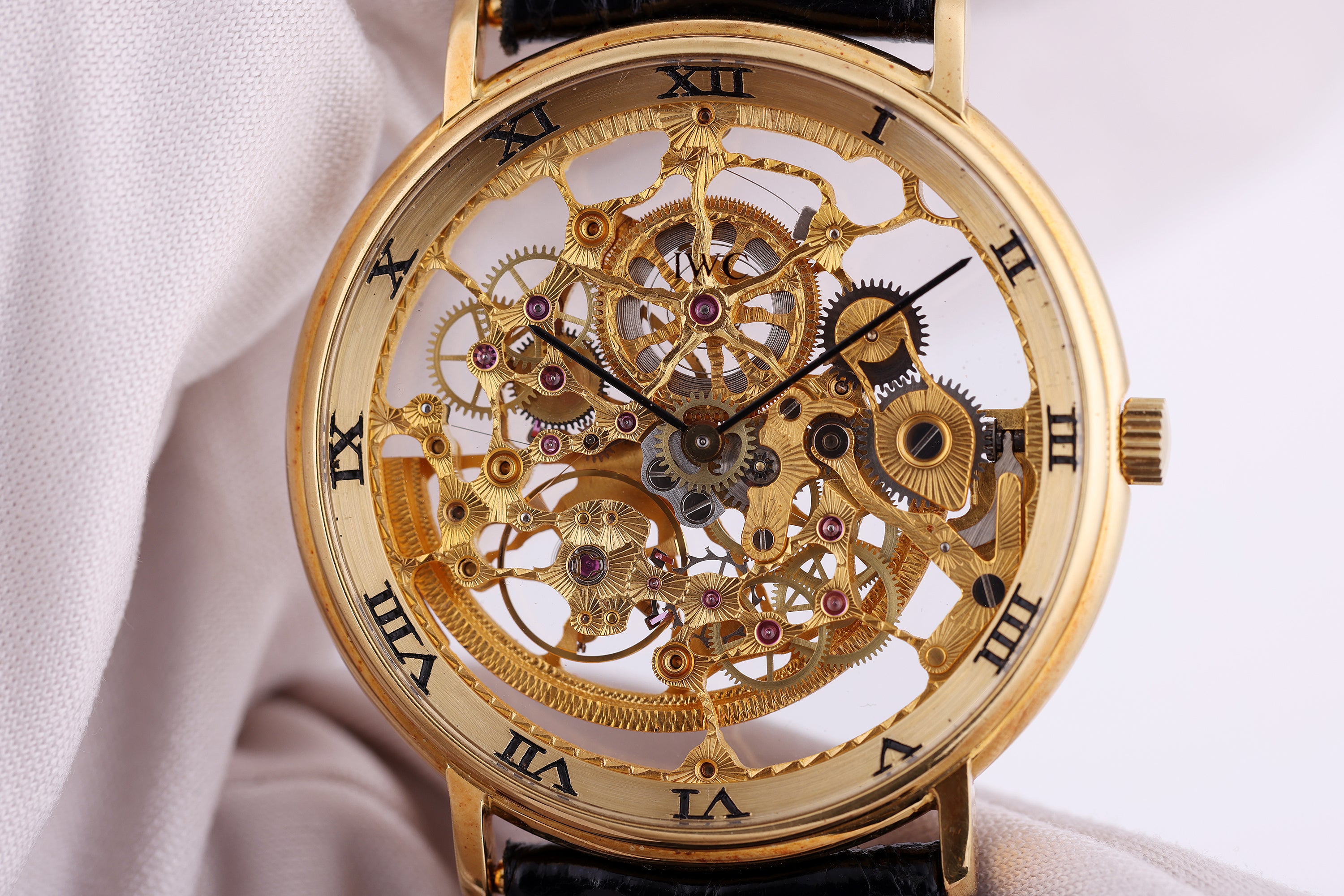 IWC Skeleton | REF. 2701 | 18k Yellow Gold | 34mm | Automatic | Box & Papers | 1980's