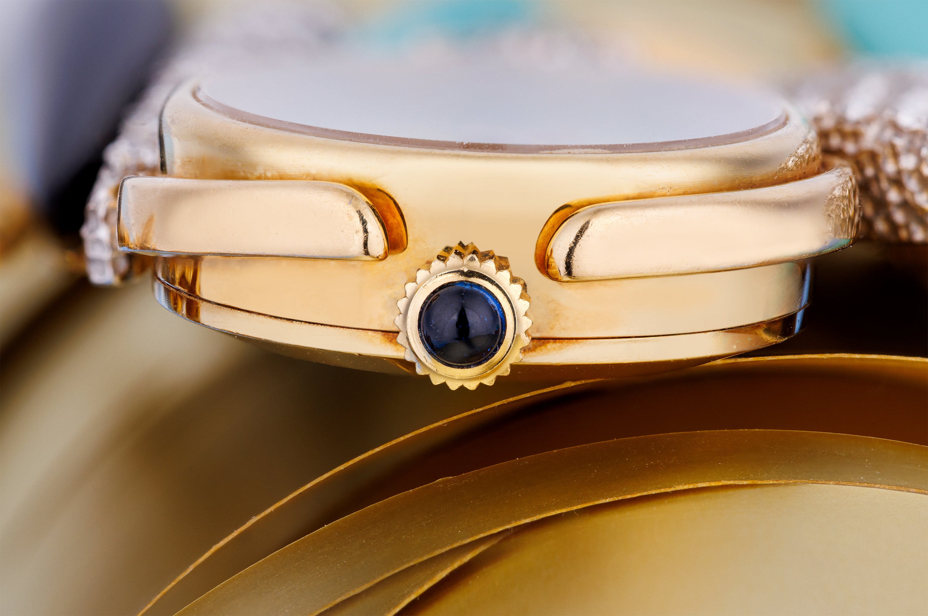 Schlegel & Plana 1970's Wristwatch | Turquoise, Onyx, Diamonds | 18k White & Yellow Gold | Manual Wind