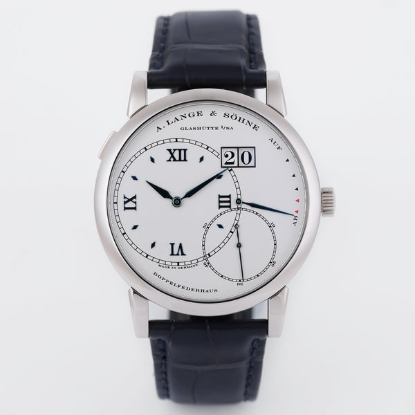 Rare A. Lange & Söhne | Grande Lange 1 'Blue Italia' - Limited Edition 100 Pieces | REF. 115.046 / LS1153AJ | Silver Dial | 18k White Gold | Box & Papers | 2010