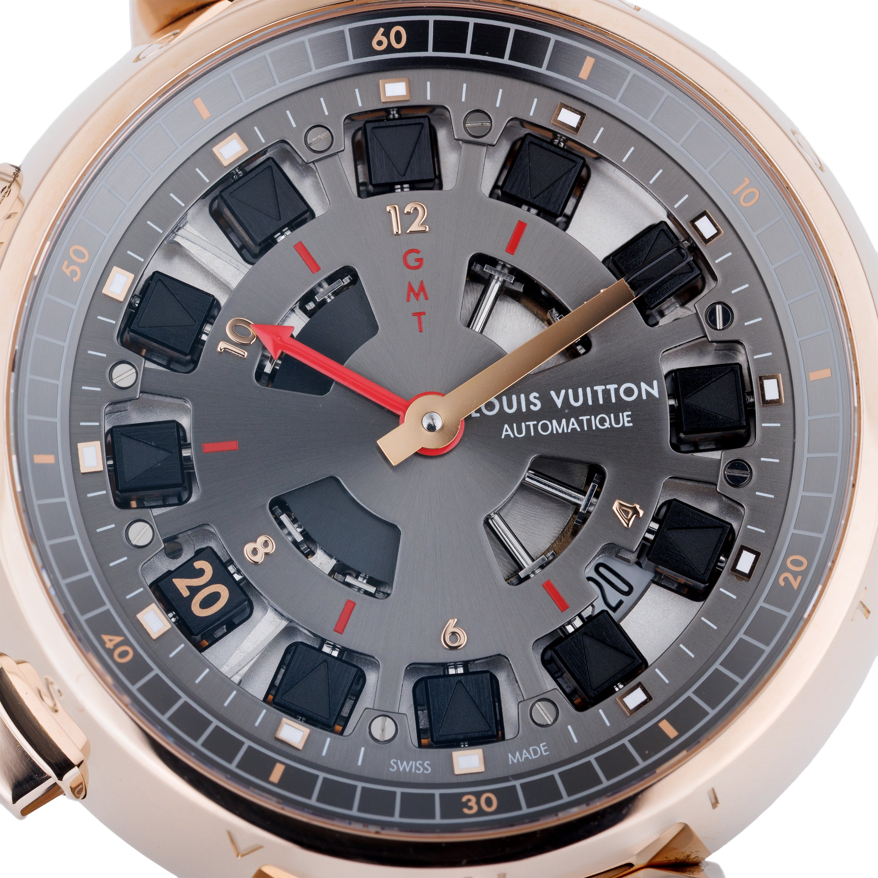 Louis Vuitton GMT Jump Hour | REF. Q10C5 | Dual Time Zone | 18k Rose Gold | 2010s