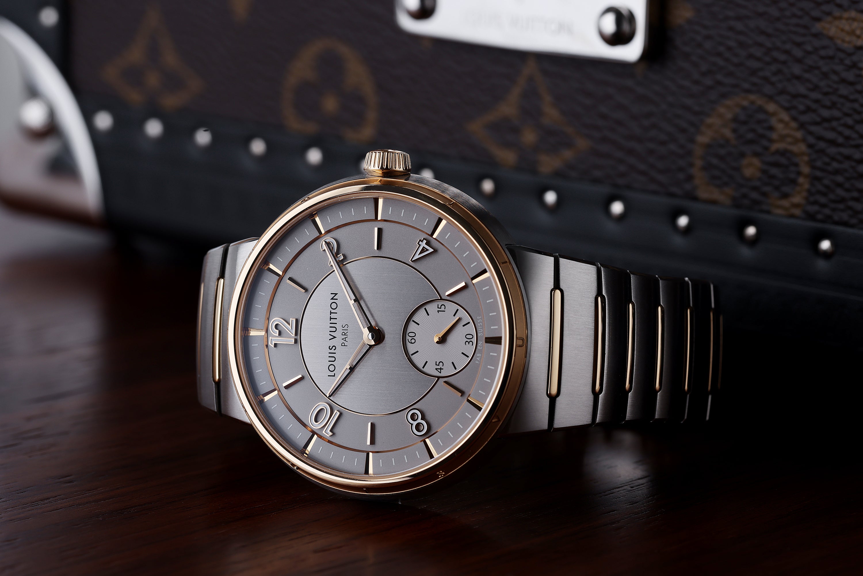 Louis Vuitton Tambour Automatic | REF. W1SP10 | Stainless Steel & 18k Rose Gold | 40mm | Box & Papers | 2023