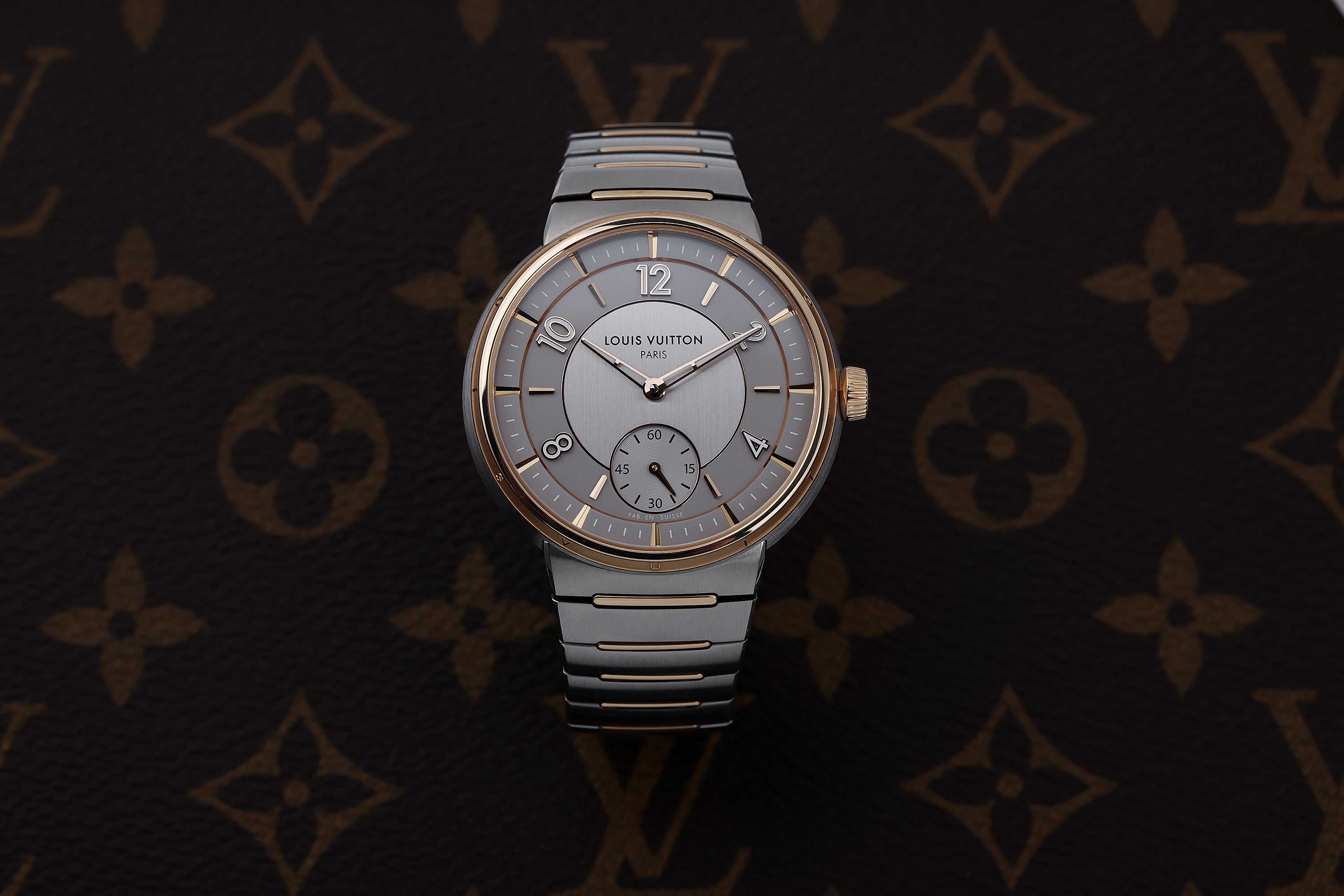 Louis Vuitton Tambour Automatic | REF. W1SP10 | Stainless Steel & 18k Rose Gold | 40mm | Box & Papers | 2023