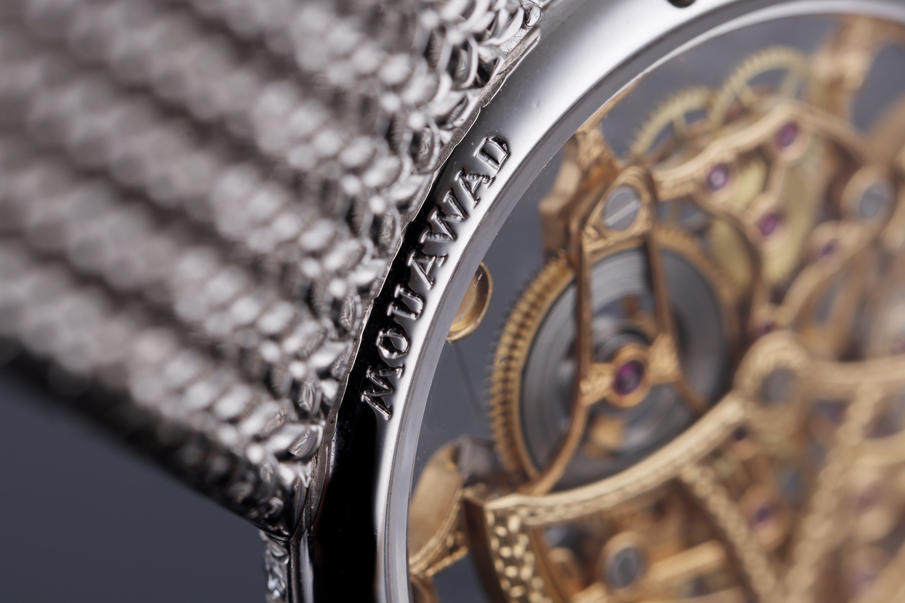 Rare Gerald Genta Skeleton Dial Wristwatch - Retailed by Mouawad | Diamond Bezel | 18k White Gold | Circa 1980's