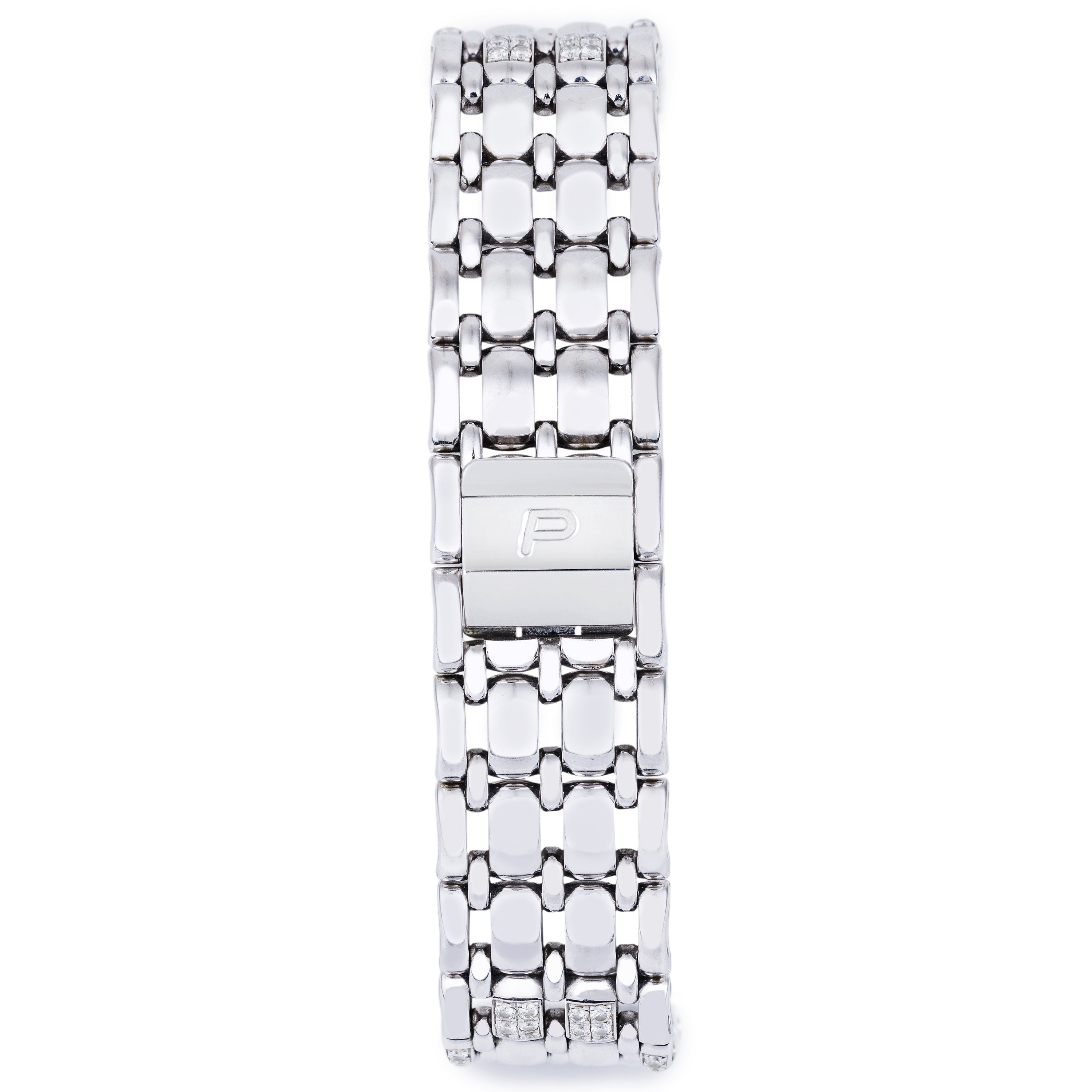 Piaget Vintage Ladies Wristwatch | REF. 9706 K 61 R | Pavé Diamond Dial & Emerald Hours | 18k White Gold | 24mm | Manual Wind | 1970s | Service Papers