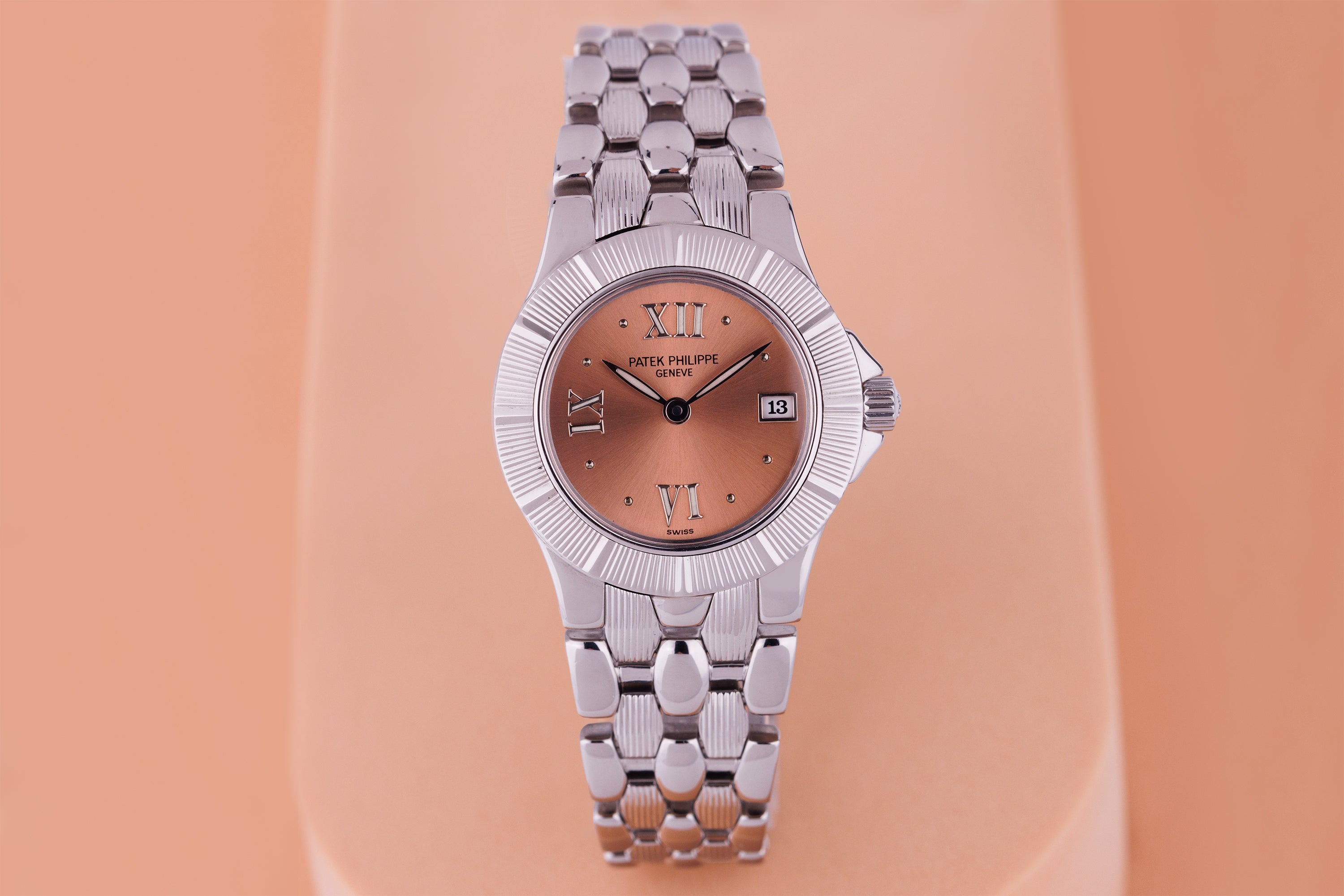 Patek Philippe Neptune Ladies | REF. 4880/1A-001 | Copper Salmon Dial | Stainless Steel | 27.5mm | Papers | 2000
