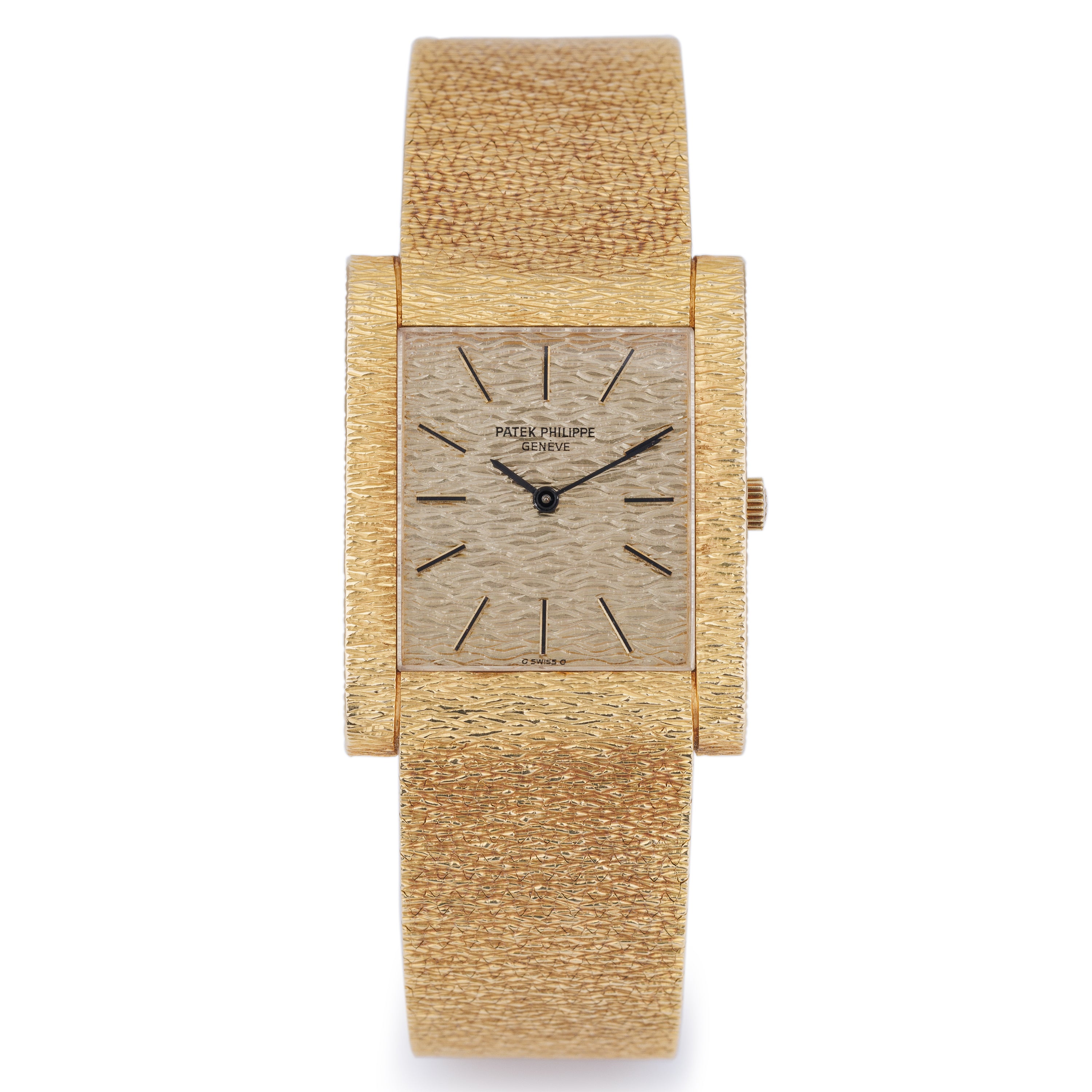 Patek Philippe 1970's Vintage Gondolo | REF. 3553/1 | Bark Finish | 18k Yellow Gold | 26mm | Manual Wind