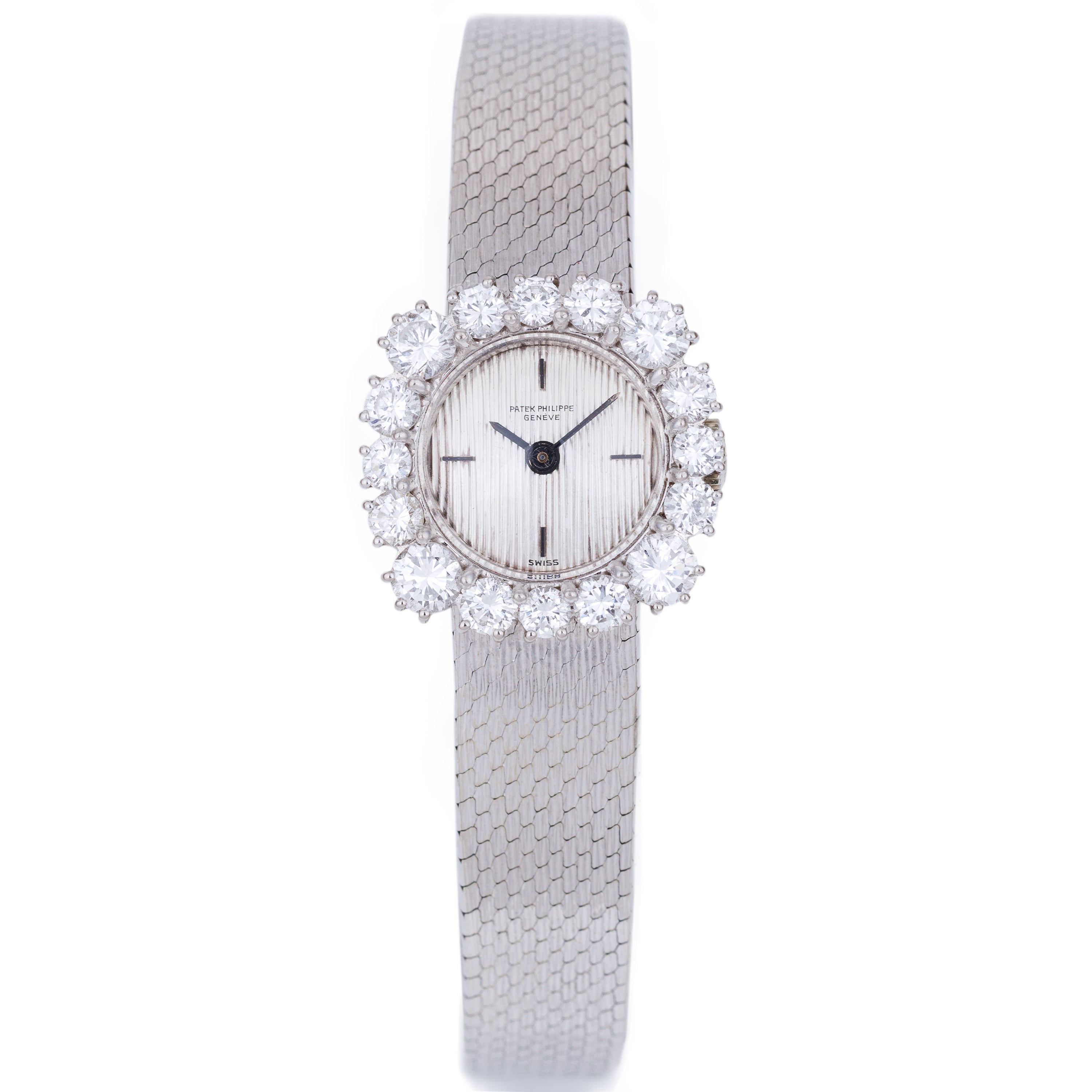 Patek Philippe Ladies Wristwatch | Large Diamond Bezel | 19mm | 18k White Gold | Circa 1970's